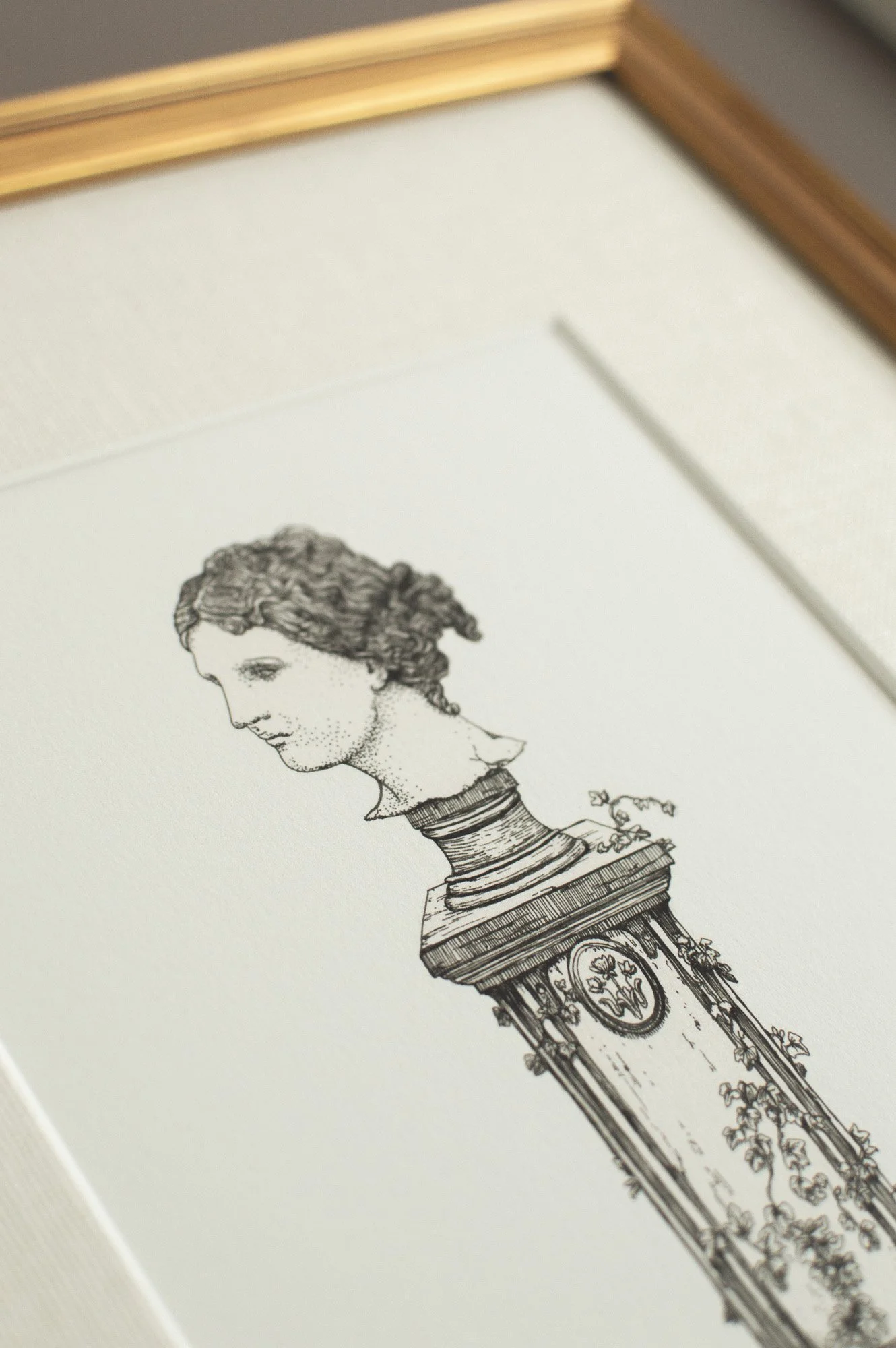 Garden Goddess | Black and White Fine Art Print in antique style gold frame and linen mat | Kara Valentino Ffield-3.jpg