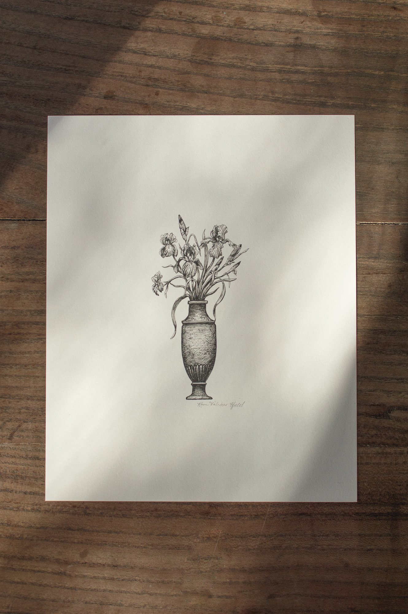 Irises in Vase | Black and White Print | Kara Valentino Ffield.jpg