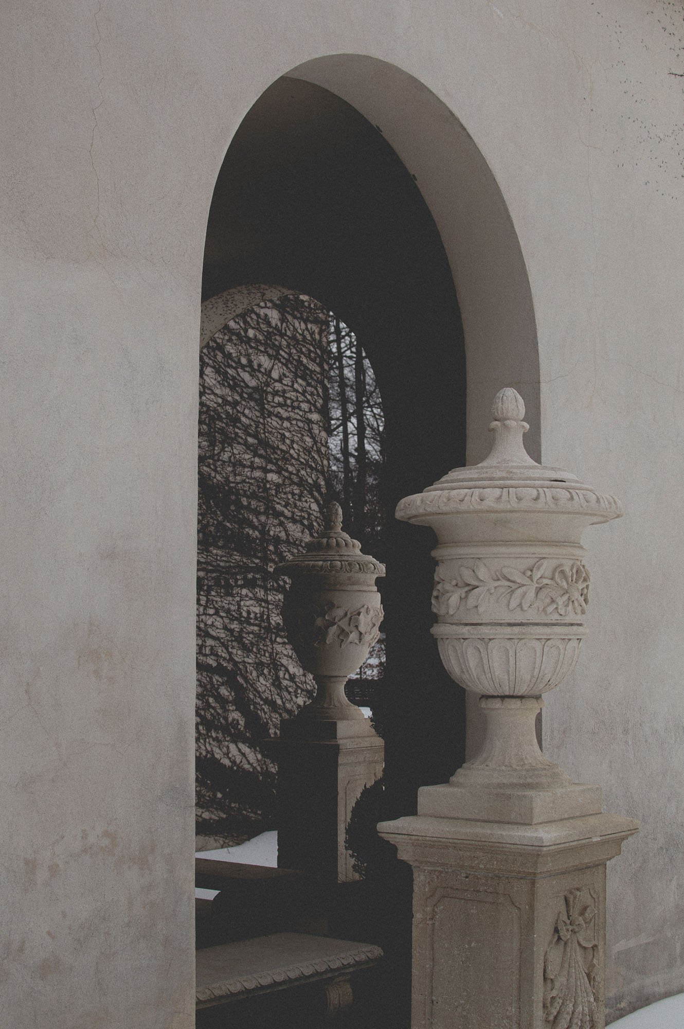 urn sculptures at Longwood Gardens