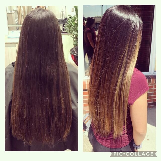 When people ask me how I got these guns 💪 I just refer them to my clients hair! @itzelgomezzz 
#omahahairstylist #omahahairsalon #balayage #haircolor #summerhair #smallbusiness #localbusiness #hairstylist #haircolor #allthehair #booknow