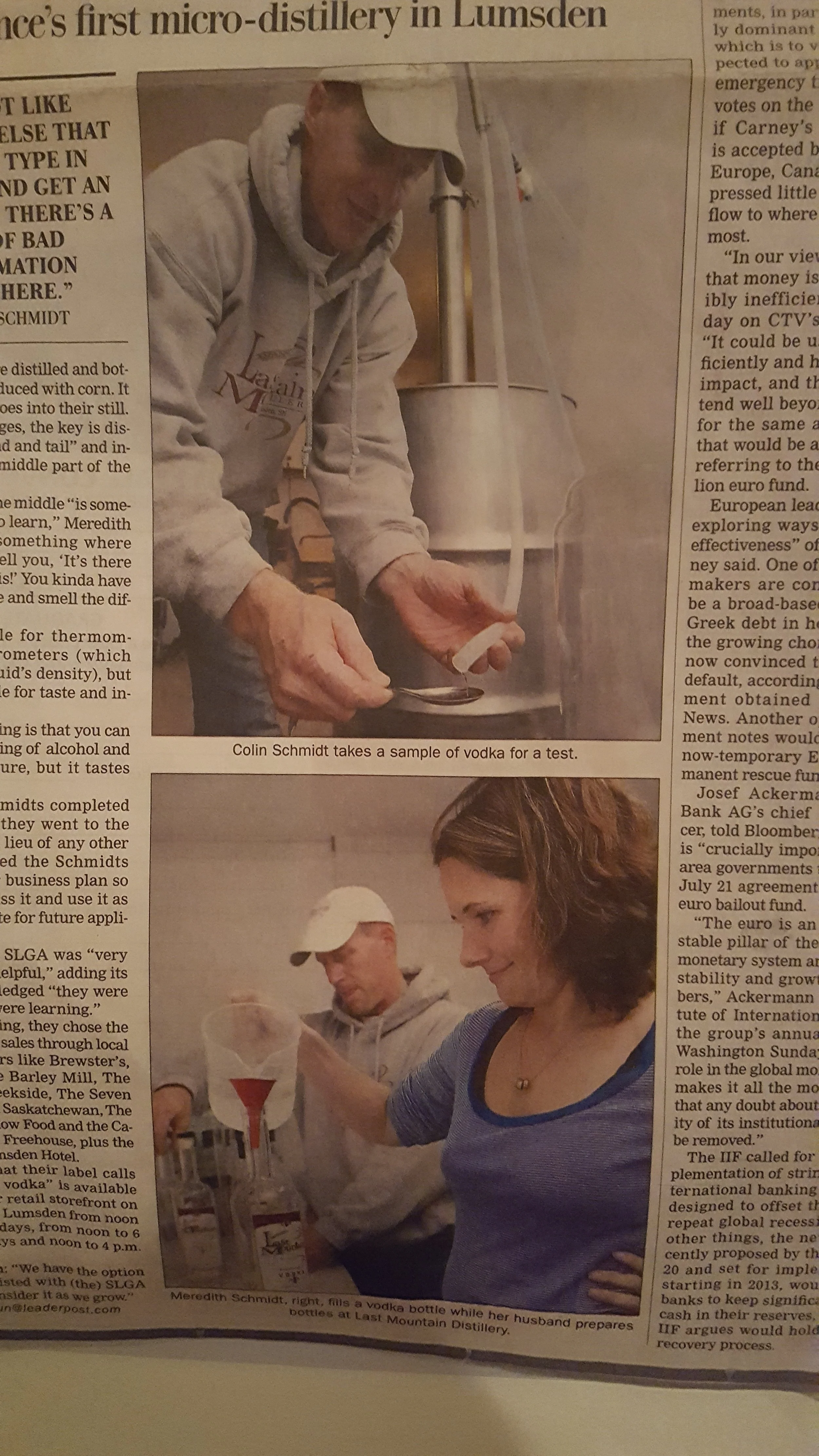 Last Mountain Distillery opens out of Colin and Meredith's garage.
