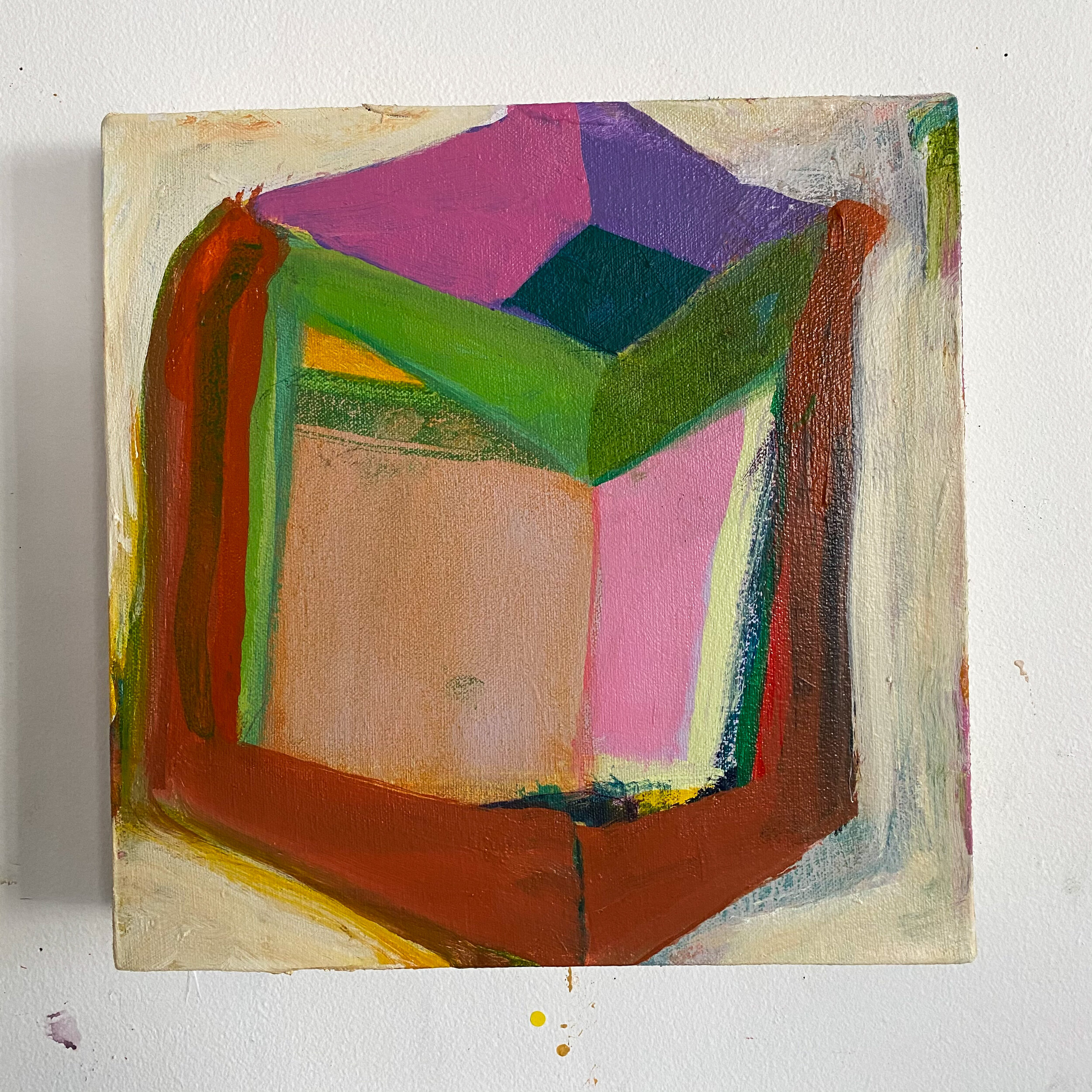 "Open-ended", acrylic on canvas, 12" x 12" (30.48cm x 30.48cm)