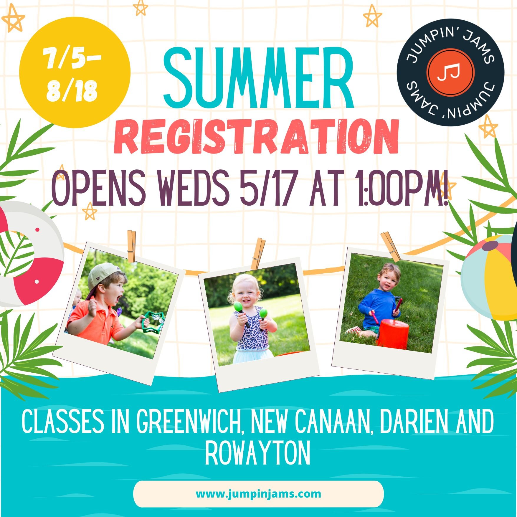 Summer Registration Opens this Wednesday 5/17 at 1:00pm!

Classes will run from 7/5-8/18 and will be a mix of indoor and outdoor classes. 

Here are the class times/locations:

Greenwich | Greenwich Botanical Center - OUTDOORS ONLY (runs from 7/6-8/1