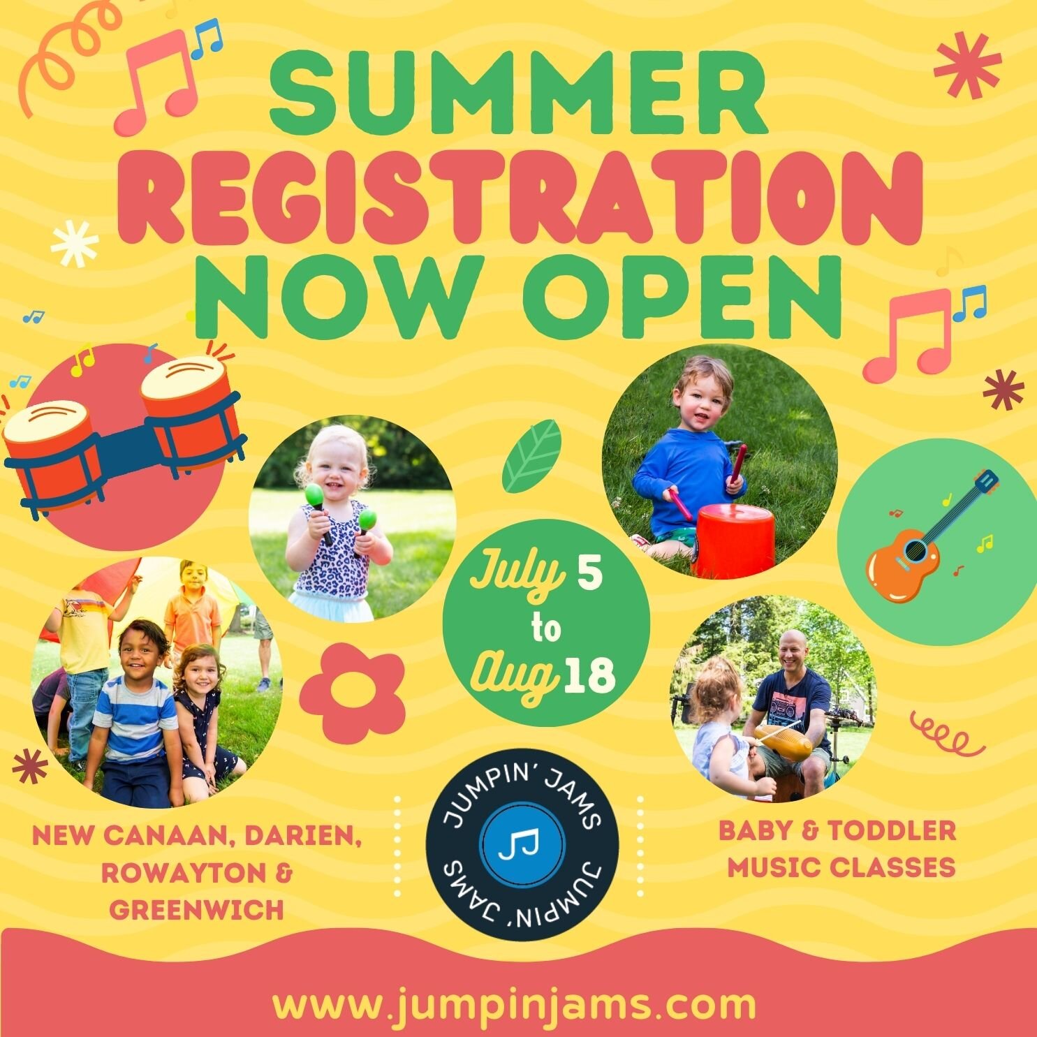 Summer registration is now OPEN!

The weather is getting warmer and we're so excited to start thinking about the summer session! 

The schedule is staying the same but we'll have a new location in Greenwich at the Greenwich Botanical Center!
Classes 