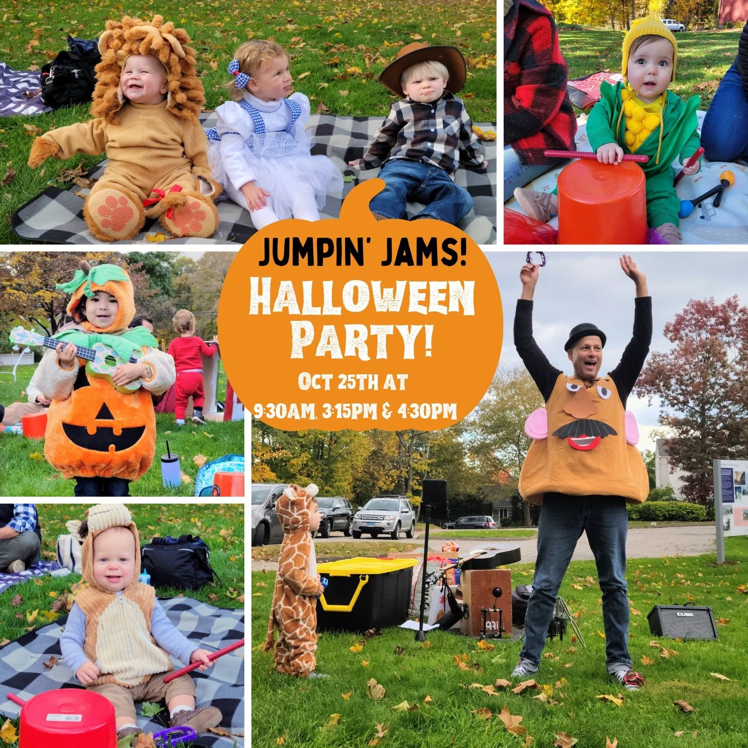 Registration for the Jumpin' Jams Halloween Party is now open!
Space is limited!

🗓 Saturday, October 25th
🕘 Greenwich: 9:30&ndash;10:15 AM @ Cohen Eastern Greenwich Civic Center
🕒 Rowayton: 3:15&ndash;4:00 PM &amp; 4:30&ndash;5:15 PM @ Rowayton C
