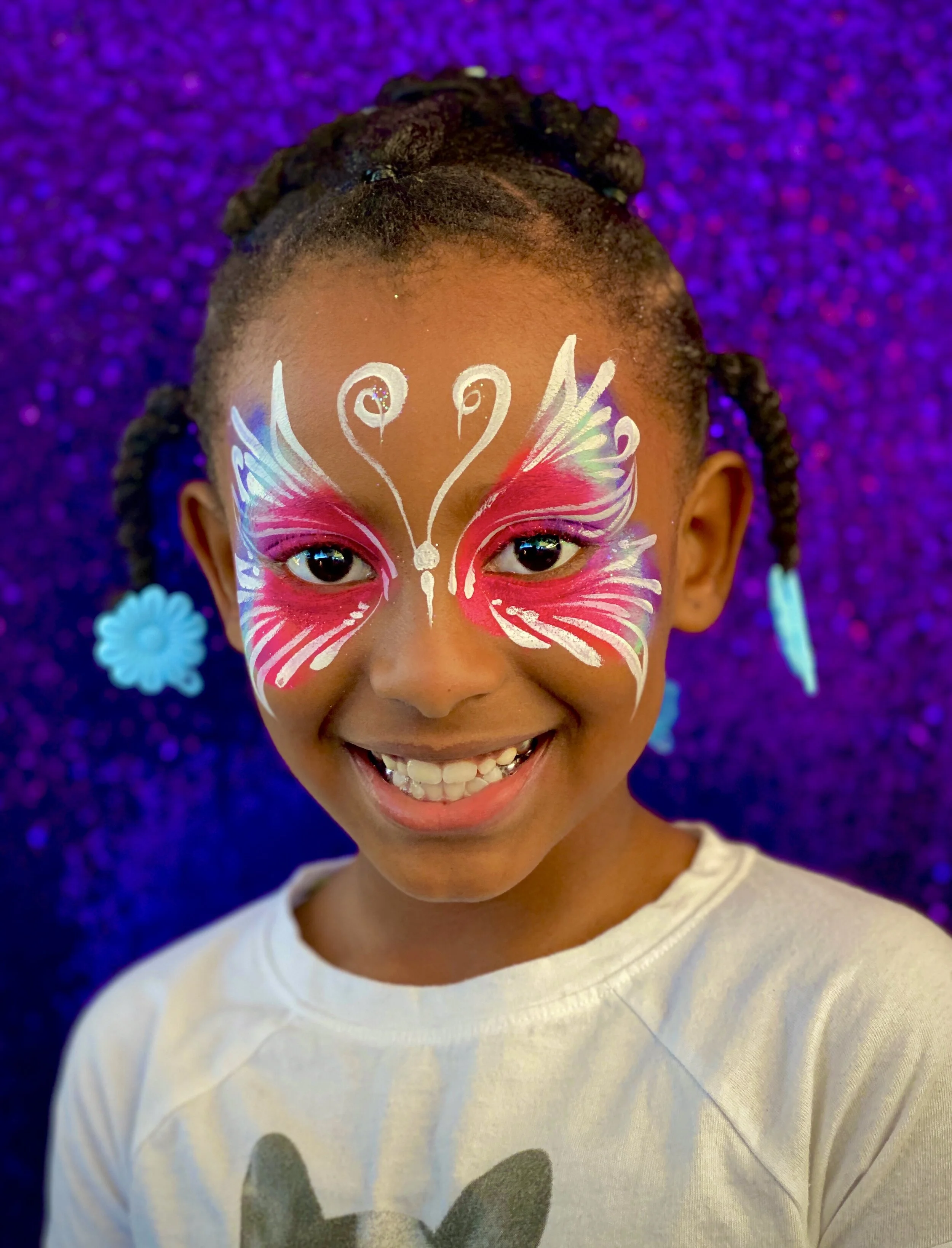 Butterfly mask face painting -Dallas school fair