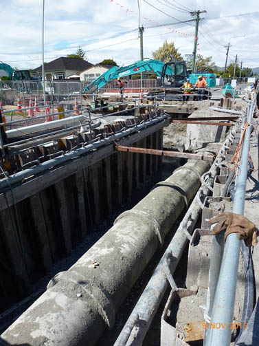 Existing damaged pipe work exposed prior to bypass installation