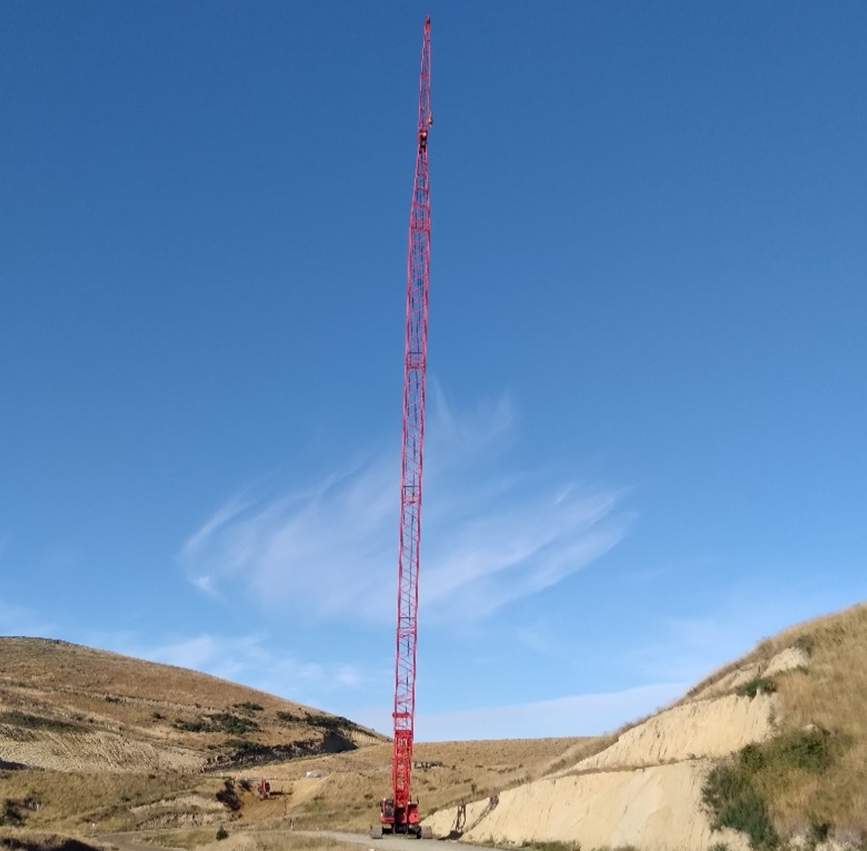 Crane on the move