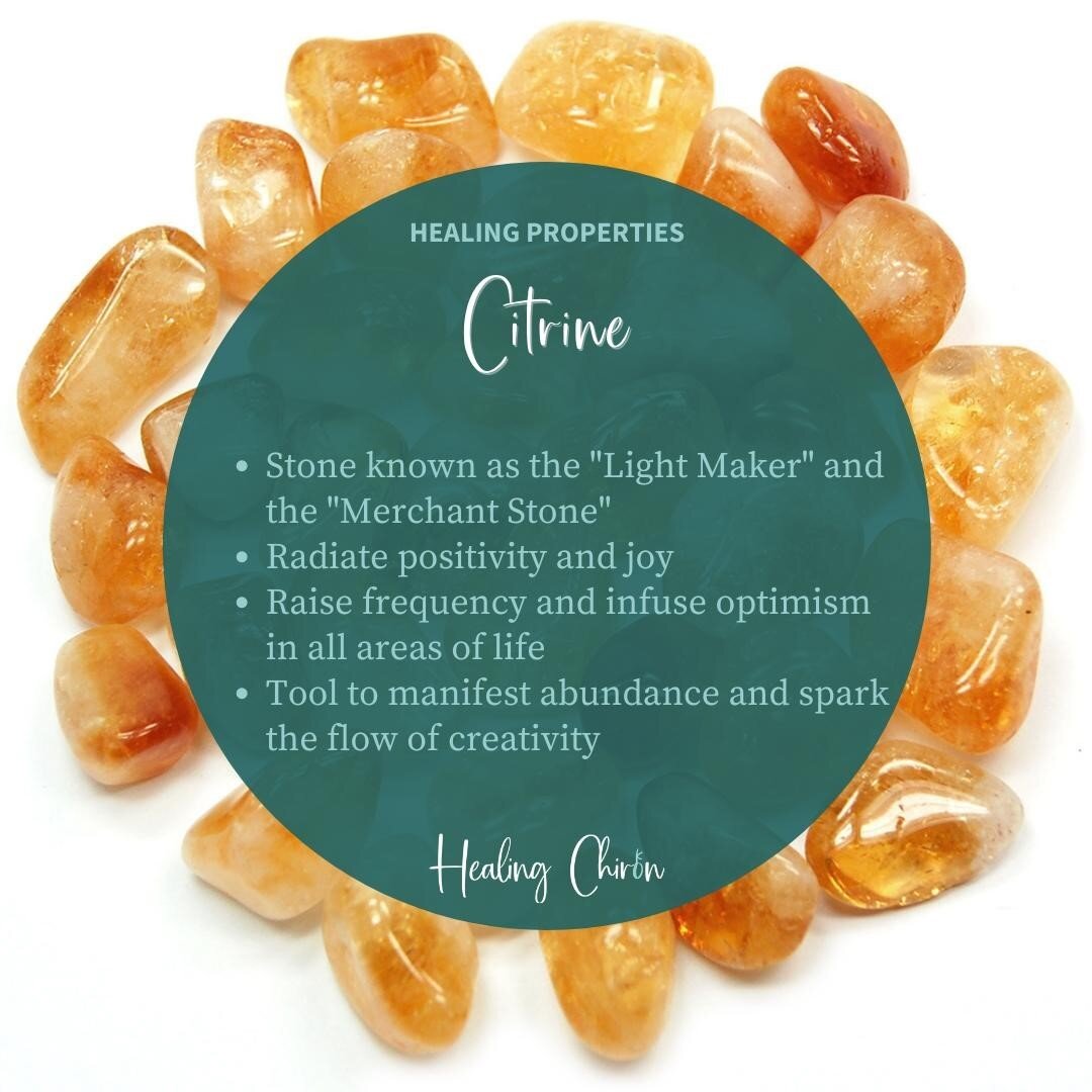 🧡🔮 Citrine is an extremely powerful crystal, especially for the sacral chakra.⁠
⁠
Here are some of the healing properties of Citrine:⁠
* Known as the &ldquo;Light Maker&rdquo; and Merchant Stone&rdquo;⁠
* Radiates positivity and joy⁠
* Raises frequ