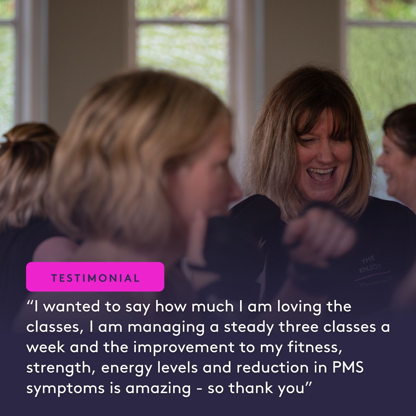 Testimonials like this are why we love our job. For us, fitness and moving your body isn&rsquo;t just about the obvious physical benefits- there are lots of great extra benefits from moving your body such as better sleep, improved energy and managing