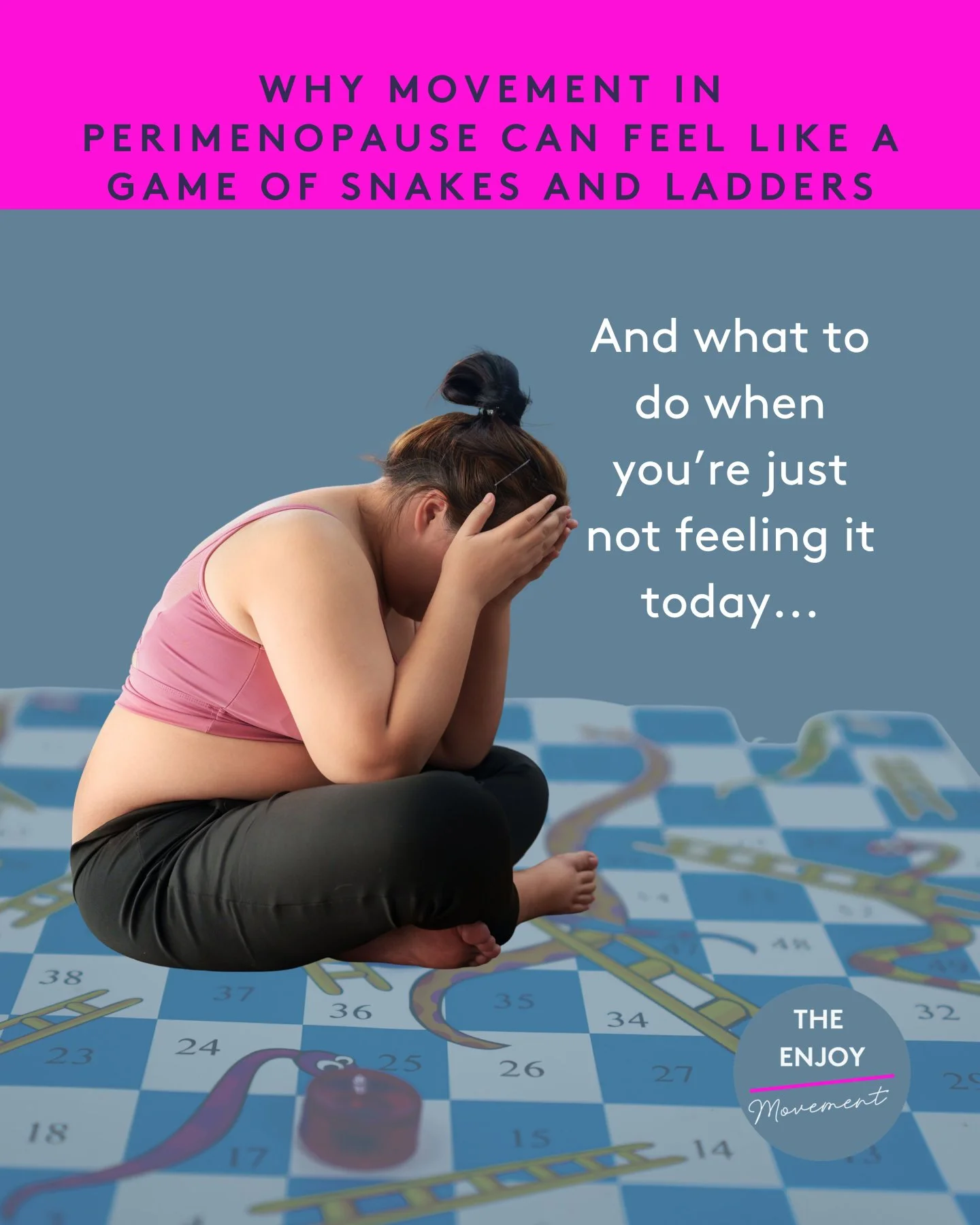 What happens when you show up to a session and try to lift weights you’ve been comfortable with before and it’s just not happening?
Training in perimenopause and menopause can feel a little bit like snakes and ladders.
Hormone fluctuati