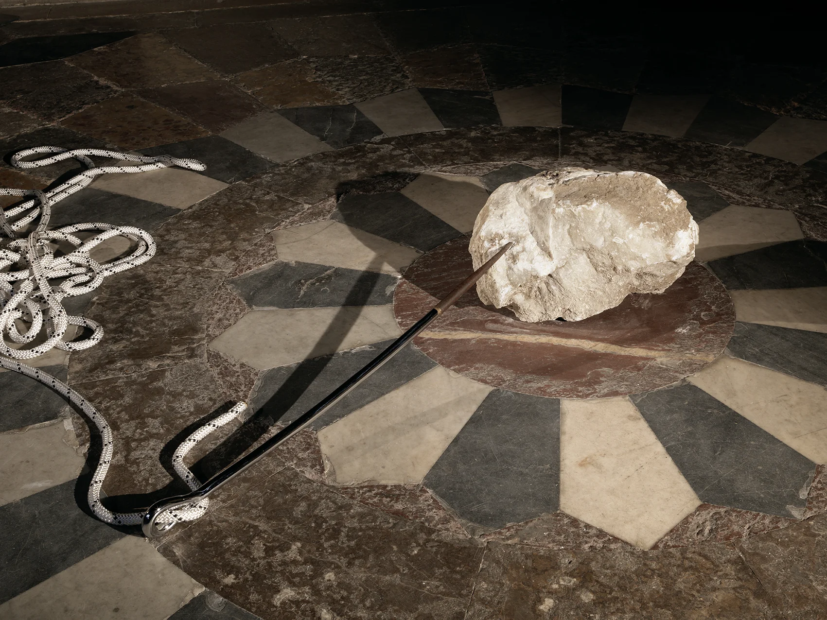 Vue de l’exposition de Matias Duville, “Discard Geography”. Ecole nationale des Beaux-Arts de Paris.