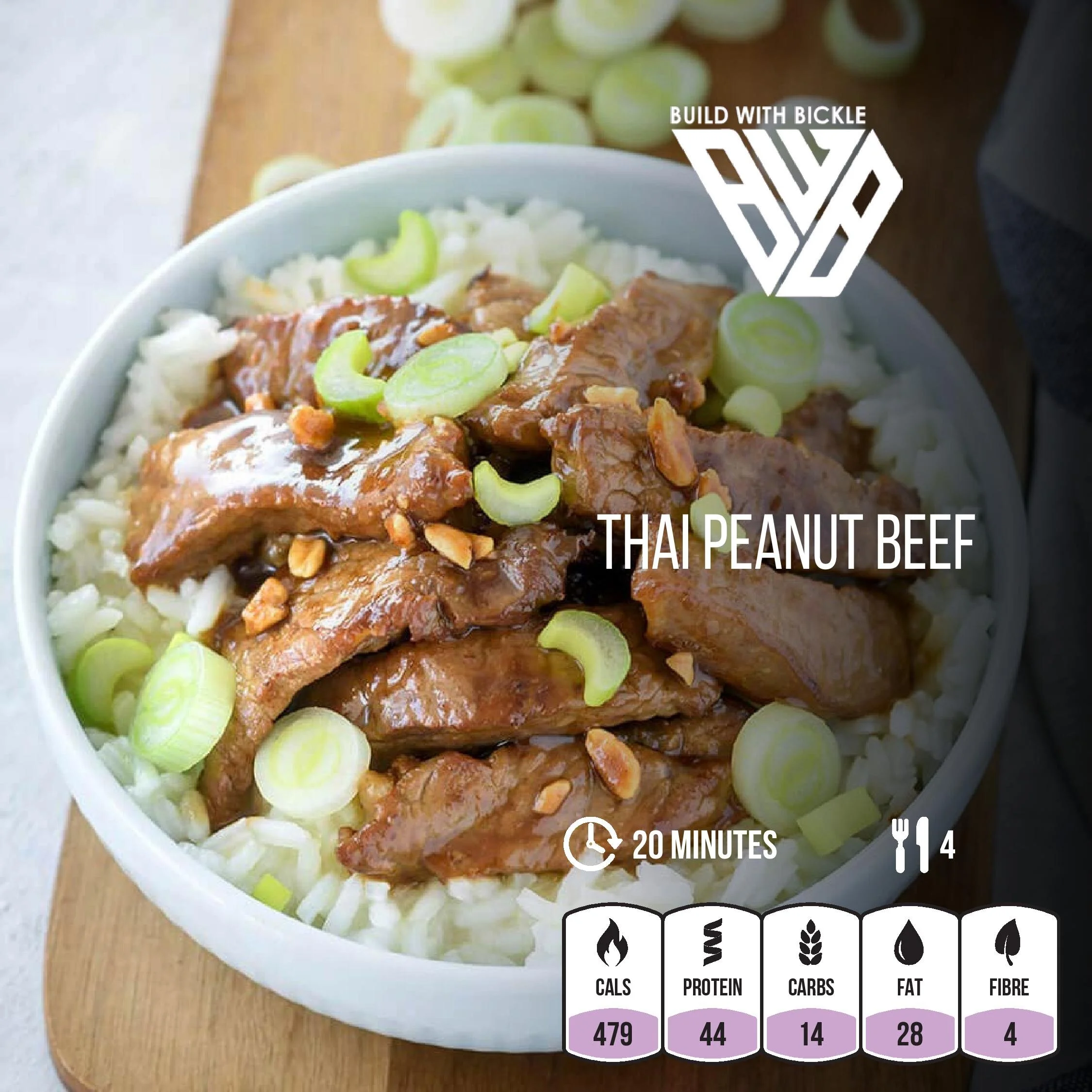 Thai Peanut Beef Build With Bickle