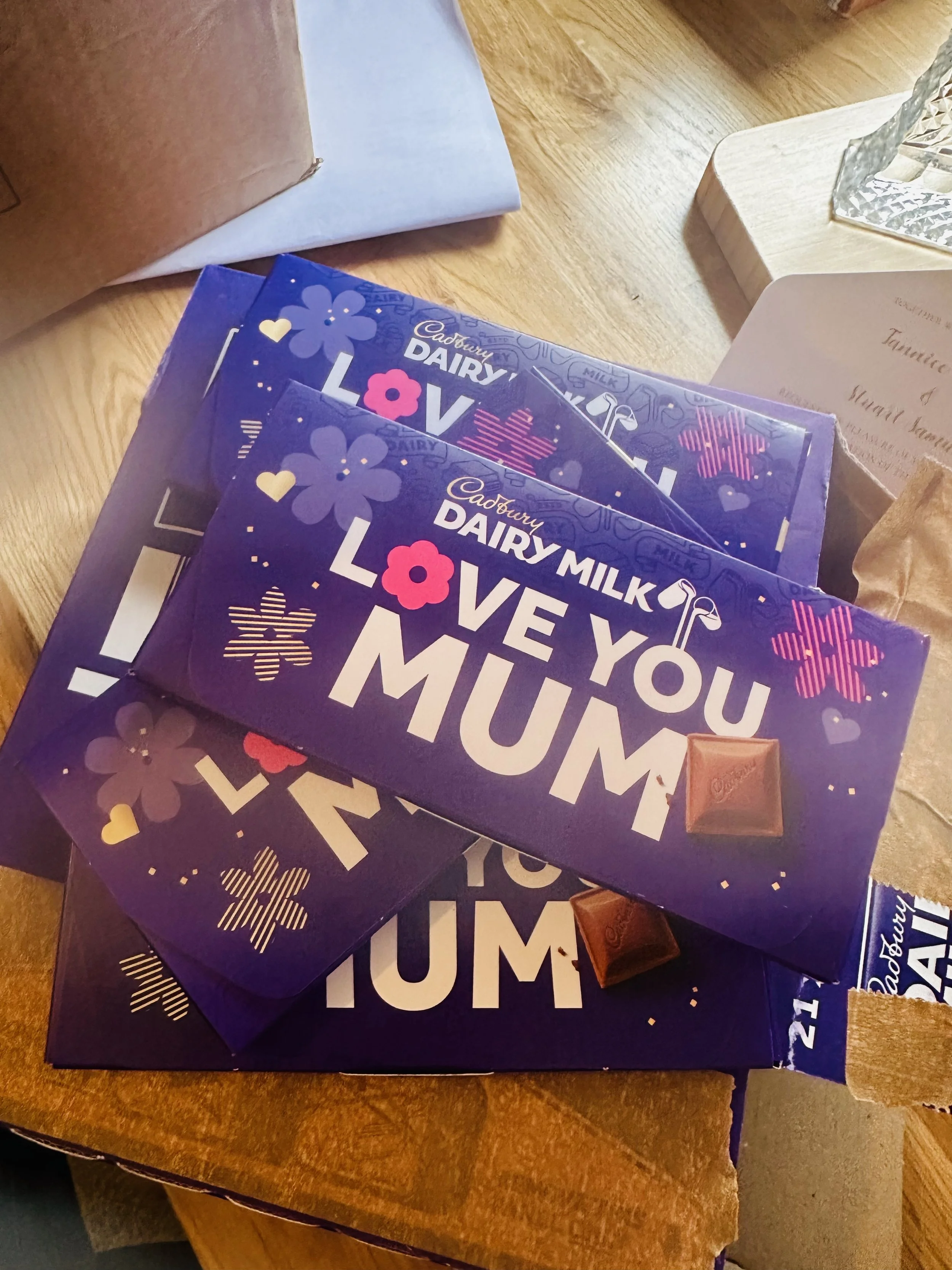 Chocolate bar celebrating Mothers Day at Love Caerphilly