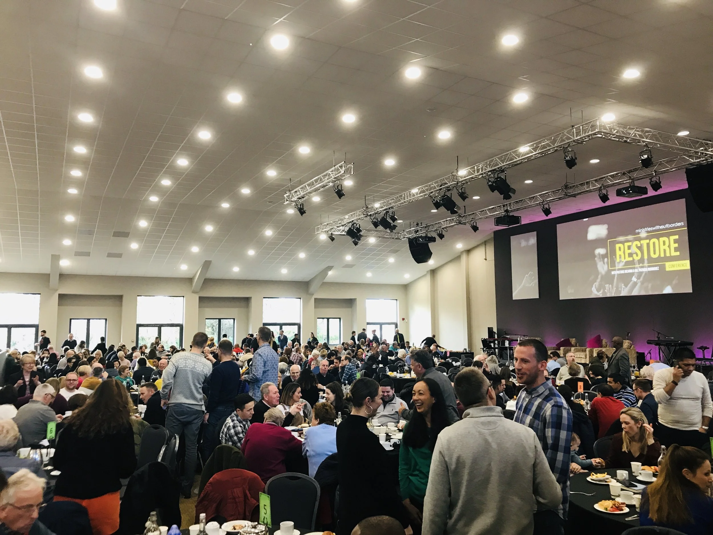 The large room is full of people for the Love Caerphilly Church conference