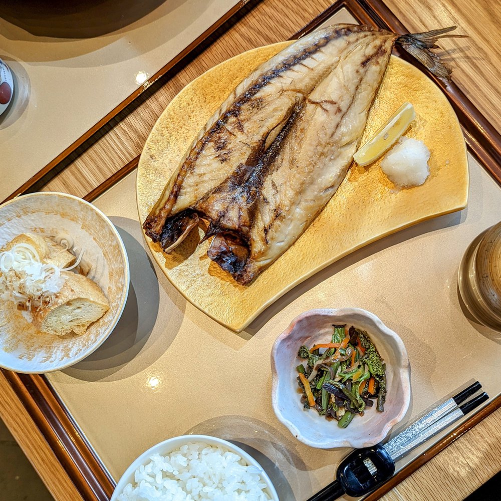  Lunch set with mackerel at Kuzushikappobonta, Fukui City, Fukui Prefecture, Japan (2022). Photo by Danny With Love. 