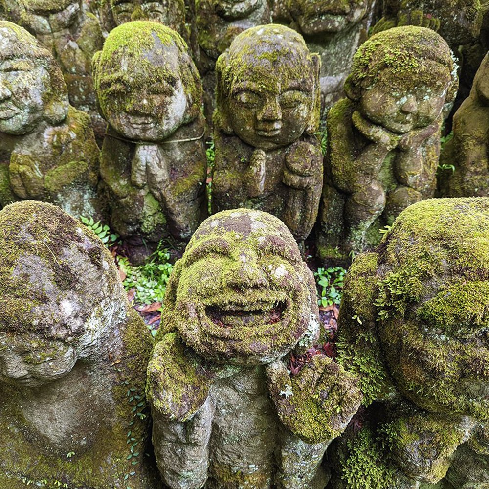  A group of amateur-made  rakan  (Buddhist disciple sculptures) at Otagi Nenbutsuji, Kyoto, Japan (2022). Photo by Danny With Love. 