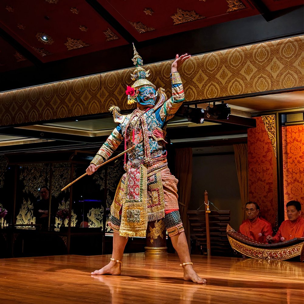  Khon (traditional masked dance) performance at Sala Rim Naam of the Mandarin Oriental hotel, Bangkok, Thailand (2024). Photo by Danny With Love. 