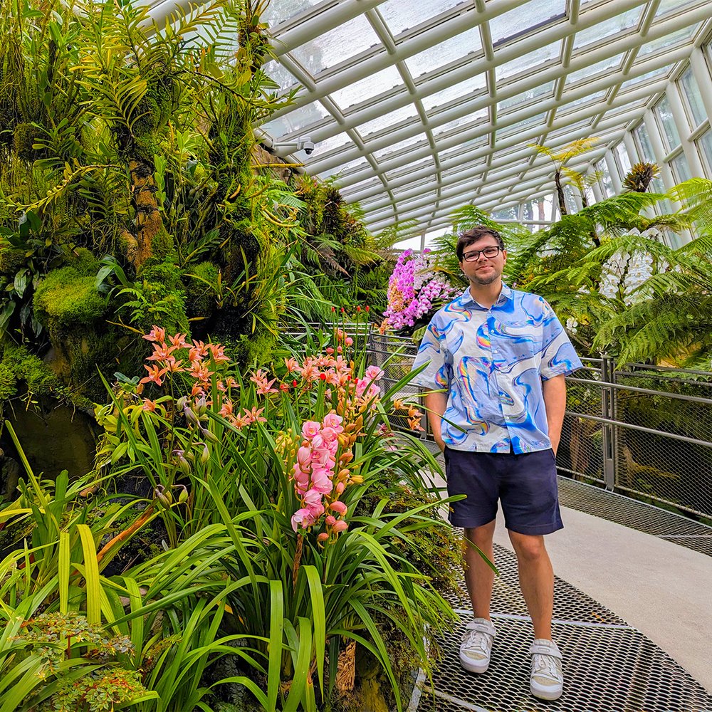  Posing at the National Orchid Garden, of the UNESCO World Heritage Site Singapore Botanic Gardens, Singapore (2023). 