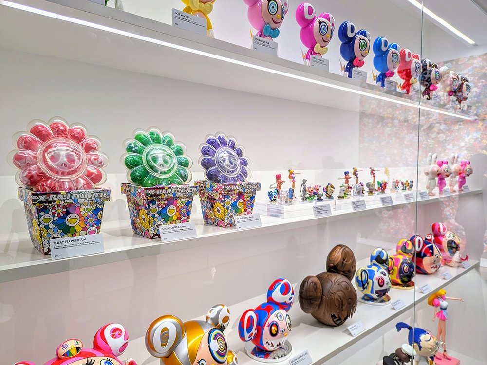  Shelf of Murakami merchandise, at the Kyoto City Kyocera Museum of Art, Kyoto, Japan (2024). Photo by Danny With Love. 