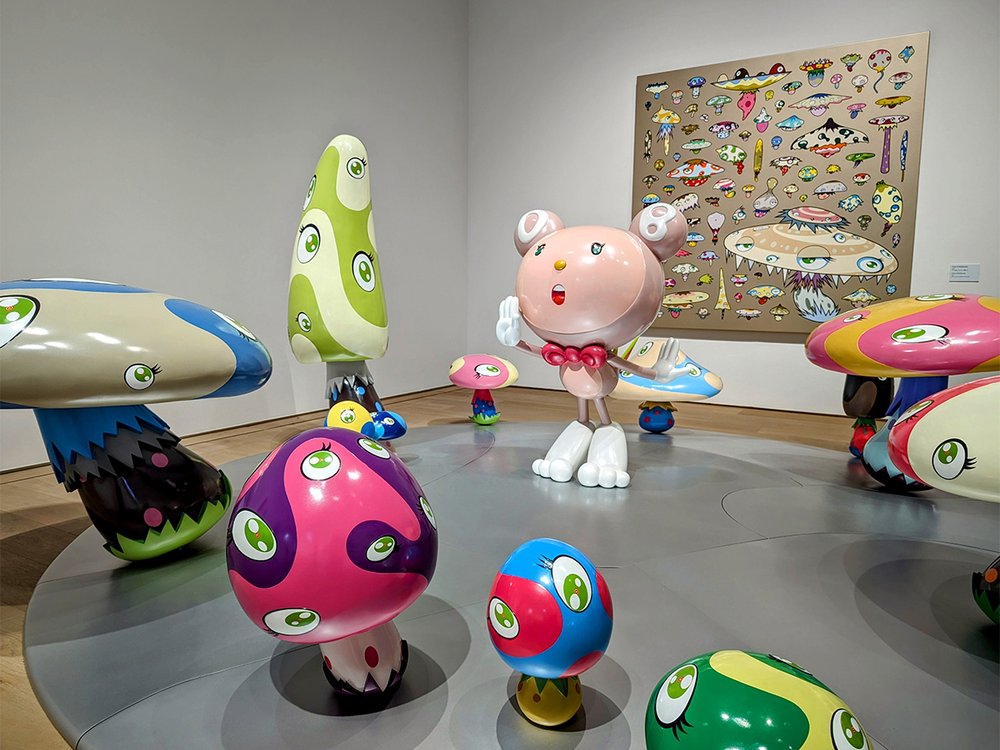  Installation view of  DOB in the Strange Forest  (1999), FRP, resin, fiberglass, acrylic and iron, by Takashi Murakami, at the Kyoto City Kyocera Museum of Art, Kyoto, Japan (2024). Photo by Danny With Love. 