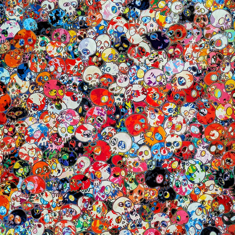  Detail of  Sacrifice Fresh Blood , acrylic on canvas mounted on aluminum frame, by Takashi Murakami (2019). Photo by Danny With Love. 