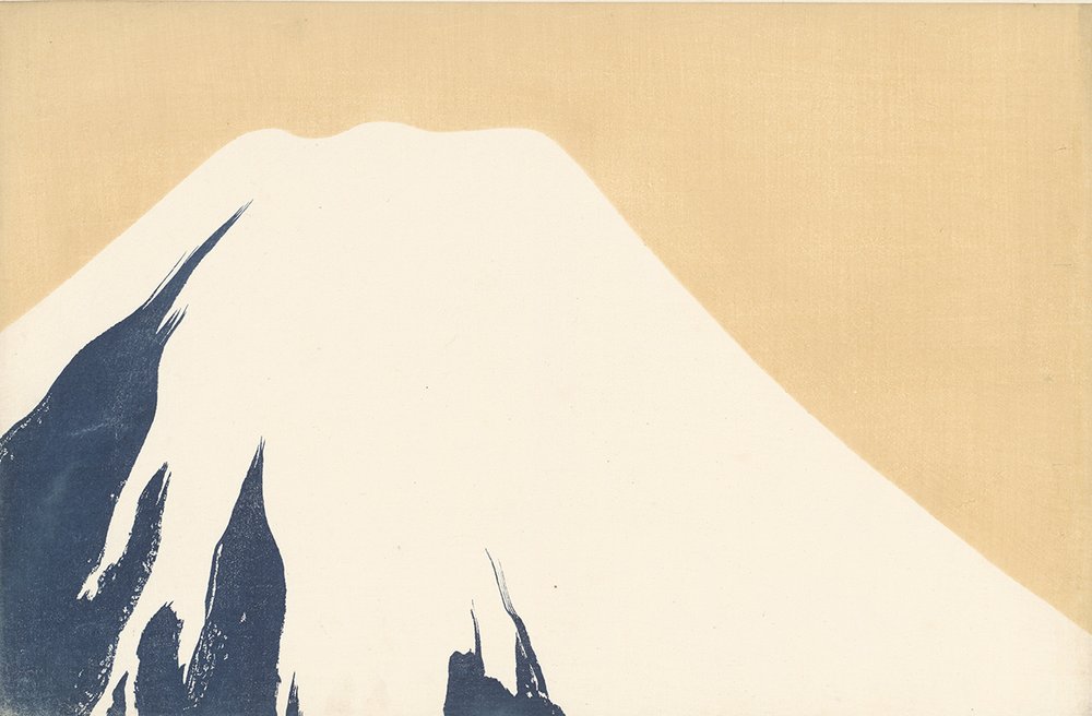   Mount Fuji , woodblock print, by Sekka Kamisaka [神坂 雪佳] (1909).  Via the Rijksmuseum (cropped).  