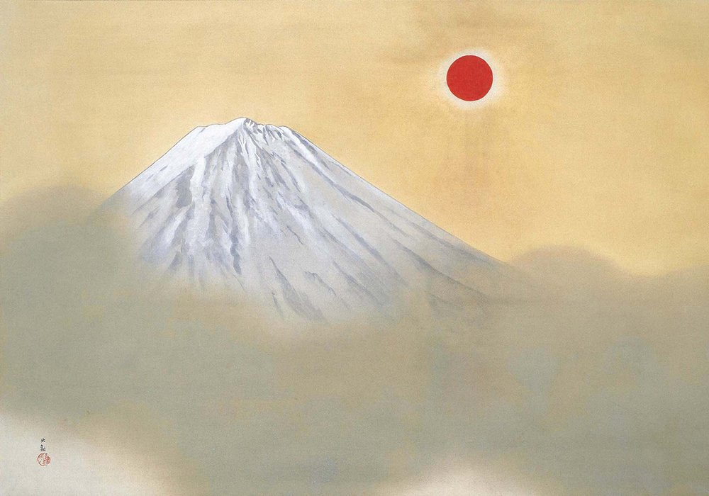   Mt. Fuji , hanging scroll, by Taikan Yokoyama [横山 大観] (1940).  Via Japan Times.  