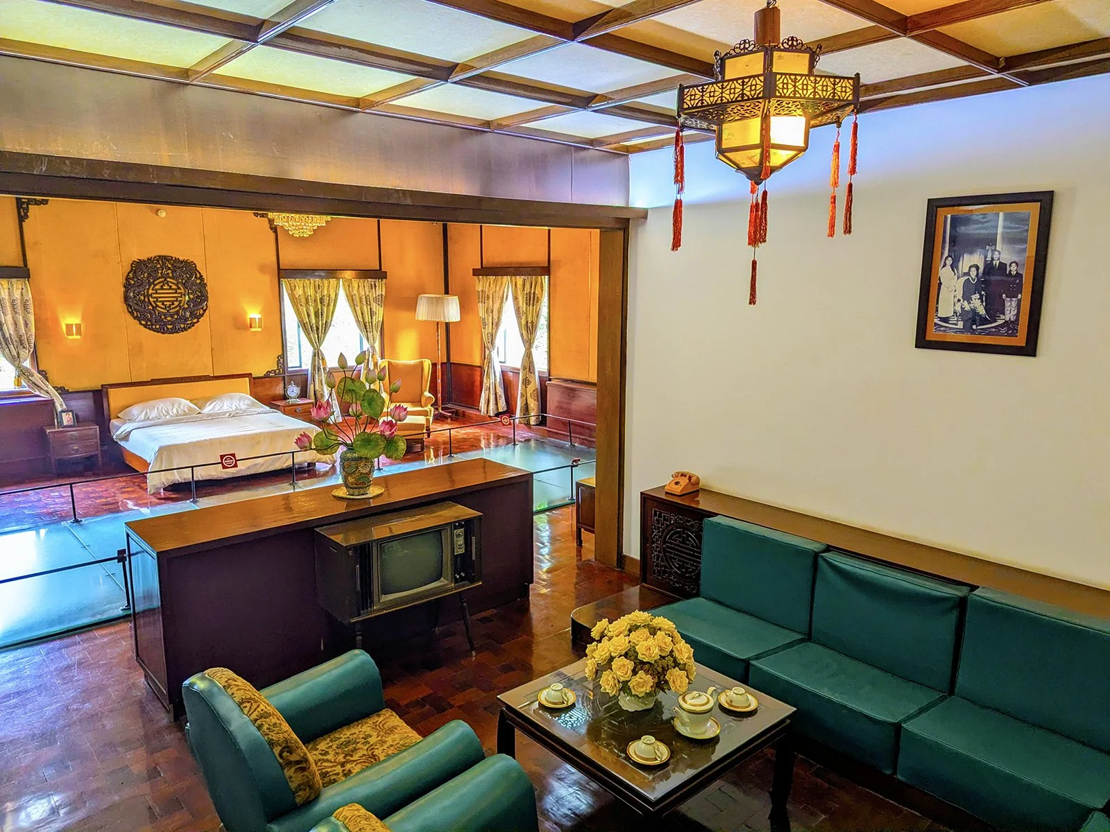 Presidential bedroom at the Independence Palace, Saigon, Vietnam (2025). Photo by Danny With Love.