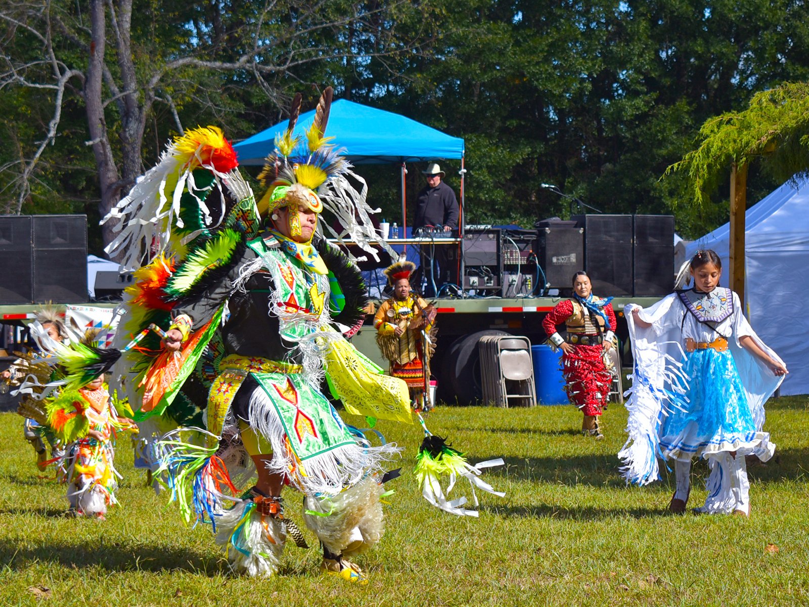 Native Americans dance at the 45th Annual Indian Education Tennessee Pow Wow, Long Hunter State Park, Nashville, Tennessee, United States (2026). Photo by Danny With Love.