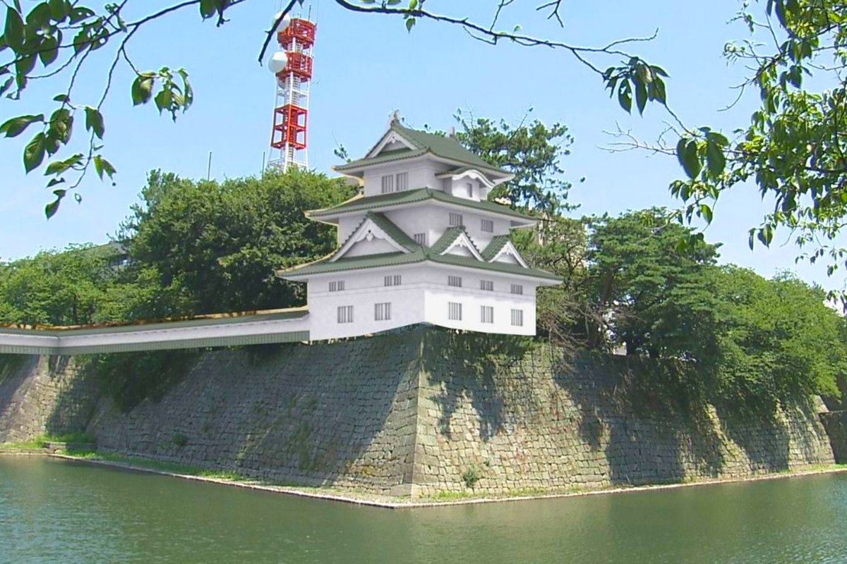 Digital rendering of Kun-Yagura, Fukui, Japan (2025). Via Fukui TV (color-corrected and cropped).