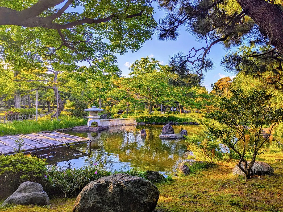 Historic Rojo Park in golden hour, Komatsu, Ishikawa, Japan (2026). Photo by Danny With Love.