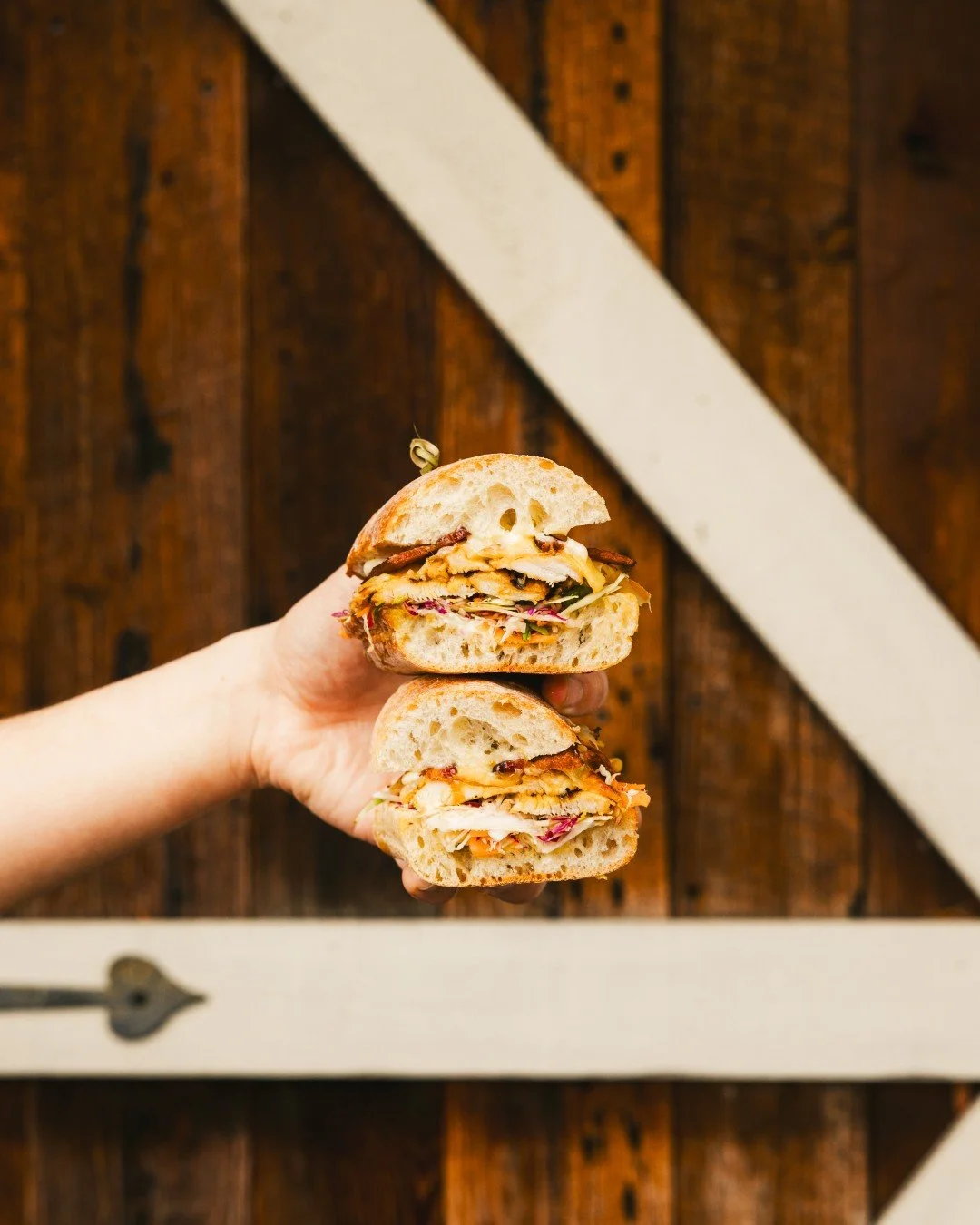 A well stacked Lunch makes all the difference! 
See you at noon. 

🥪 - Grilled Chicken Sandwich - Smoked Gouda, Bacon, Coleslaw, Garlic Aioli, Carolina Gold BBQ.