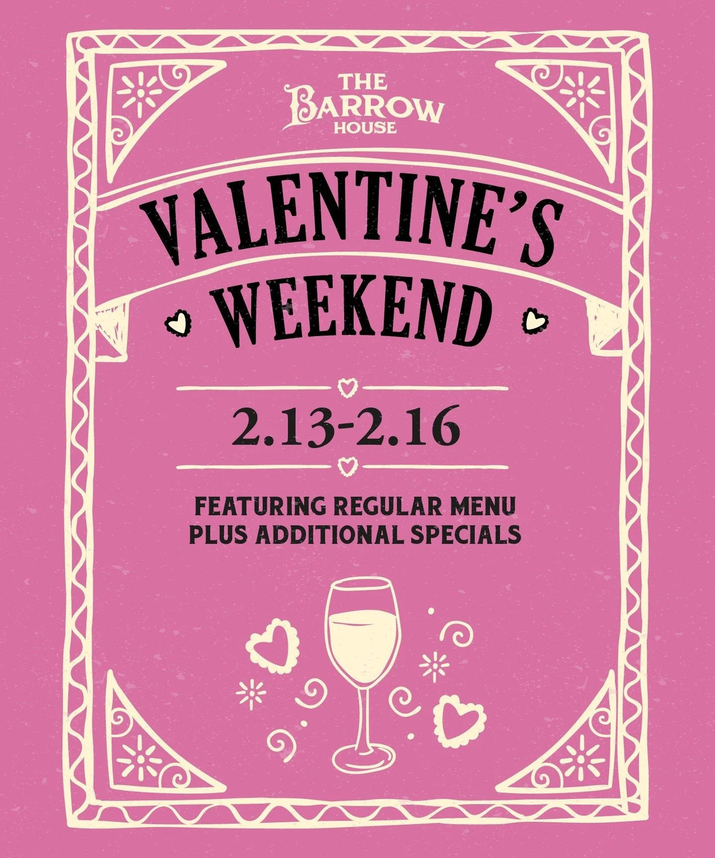 Roses are red, cocktails are divine...Valentine&rsquo;s at Barrow House is the perfect time 🍸💘

We&rsquo;re celebrating Feb 13&ndash;16 with our full menu + exclusive Valentine&rsquo;s specials. Bring your date, your besties, or just yourself.

📍 