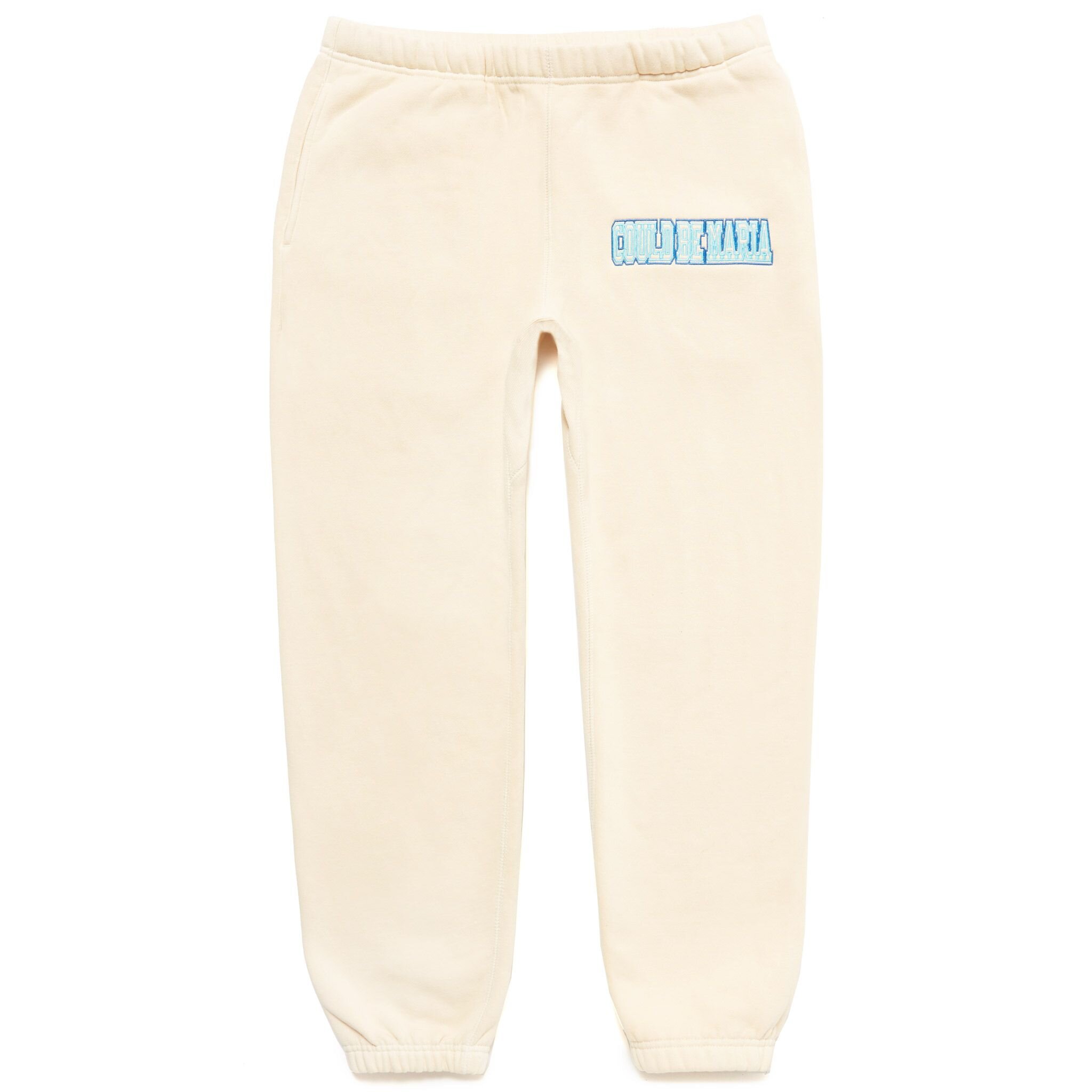BEIGE FALL ESSENTIAL EMBROIDERED SWEATPANTS
