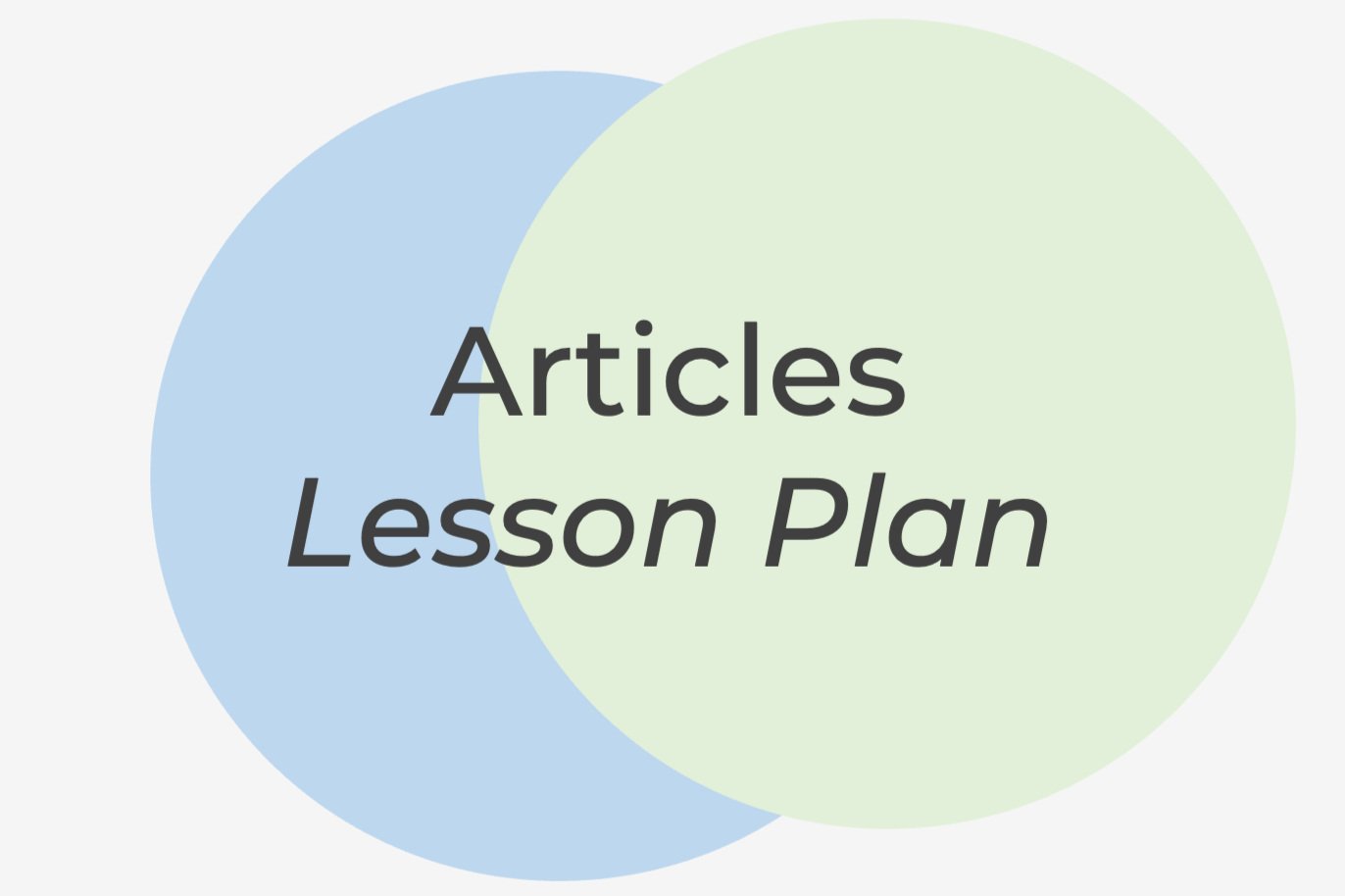 Lesson Plan: Definite and Indefinite Articles