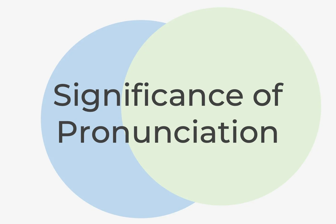 The Significance of Pronunciation
