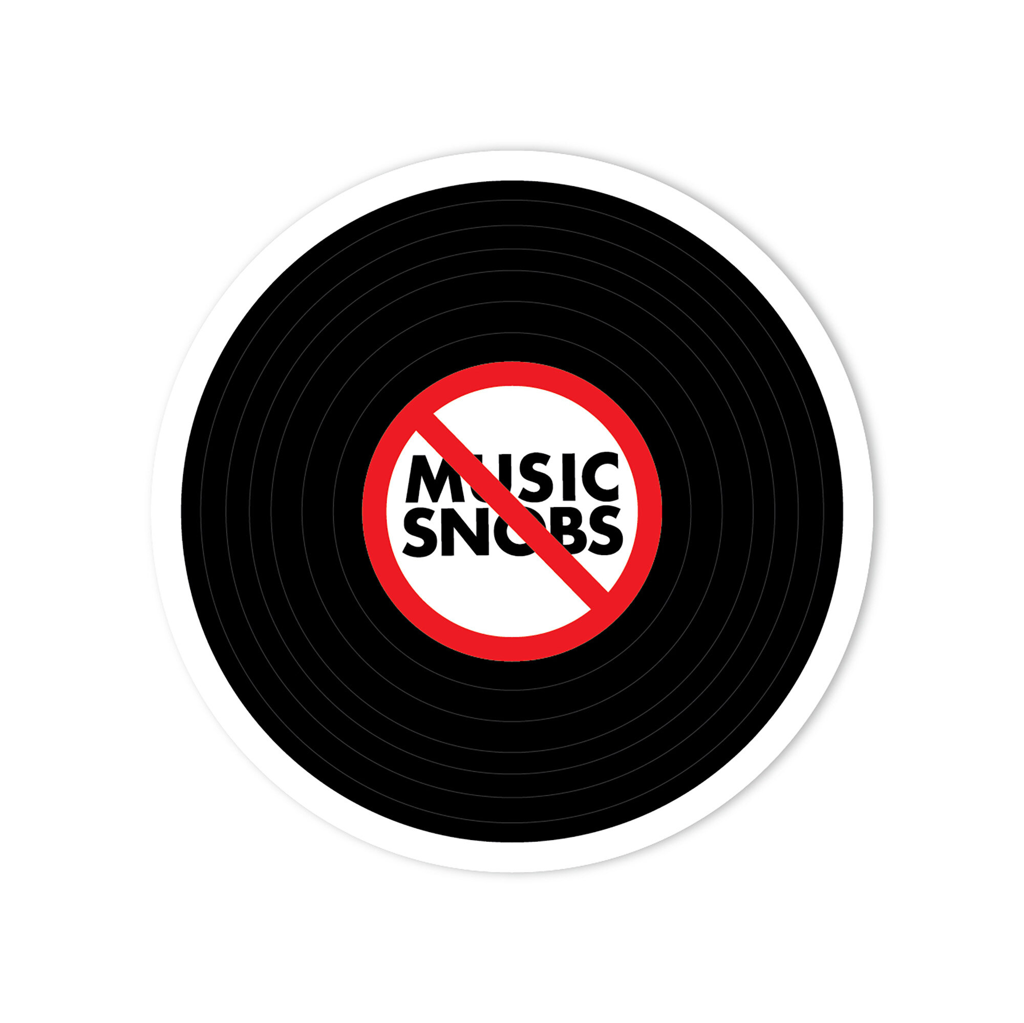 No Music Snobs Sticker