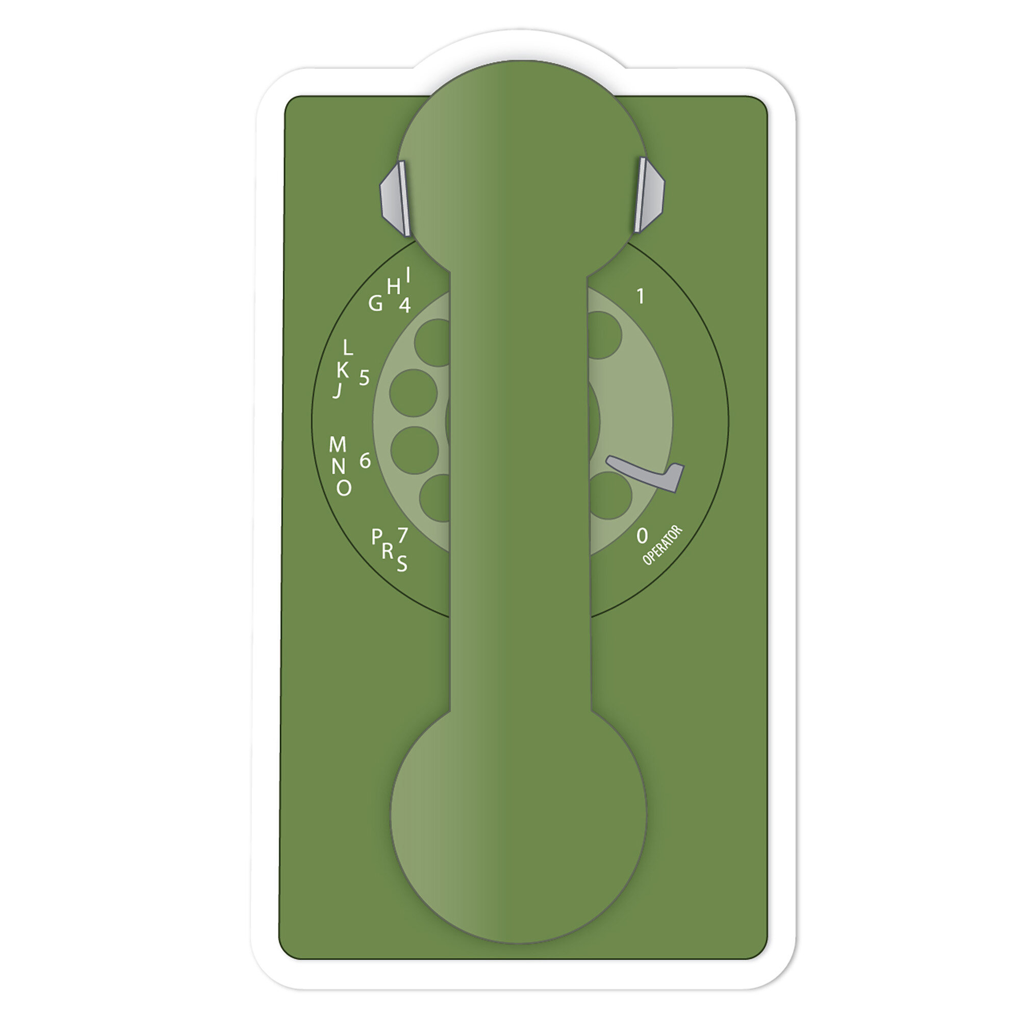 Vintage Phone Sticker Green