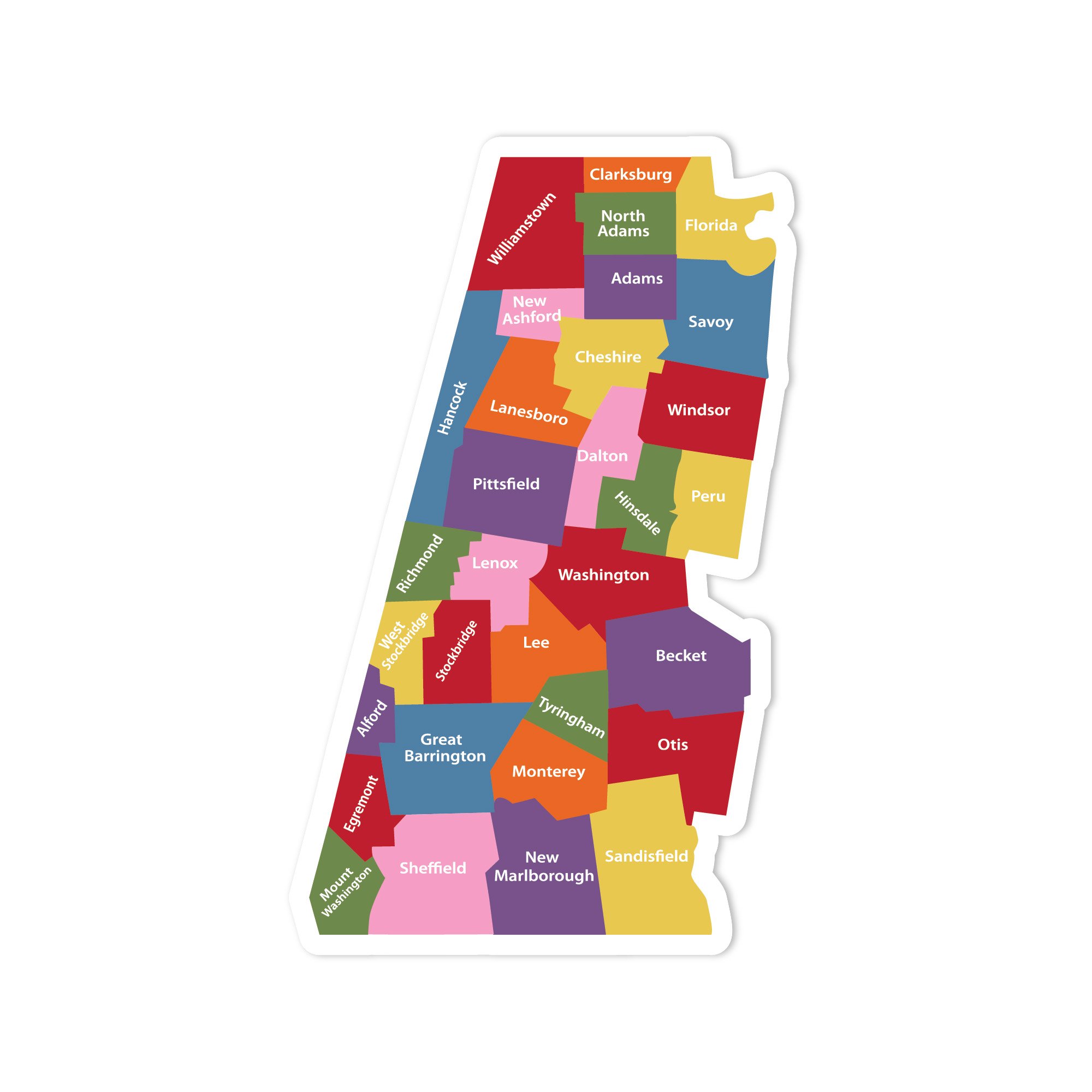 Berkshire County Map Sticker