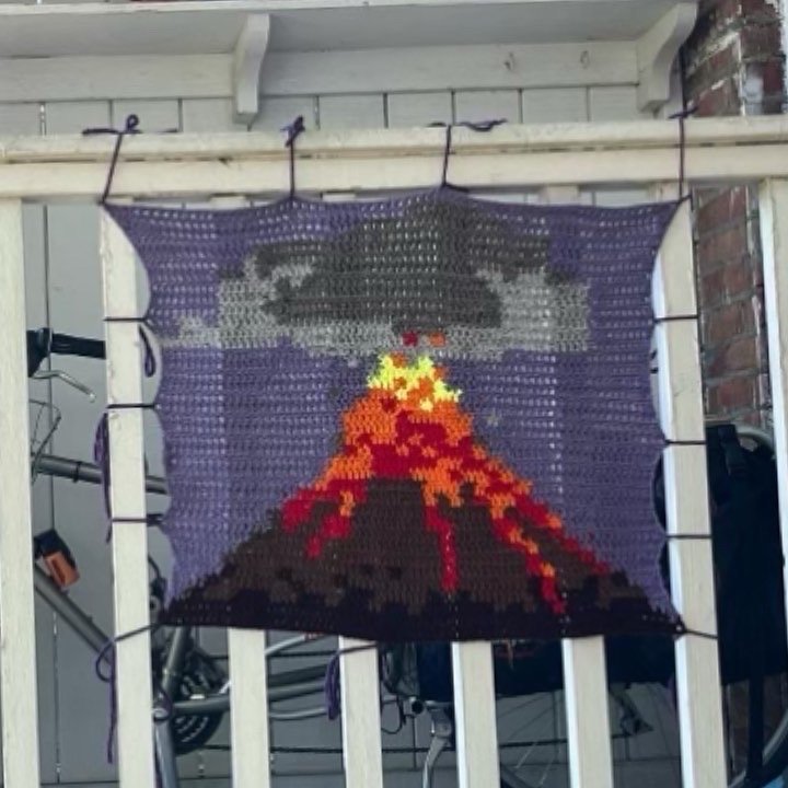 Yarn bomb - crocheted starter piece.JPG
