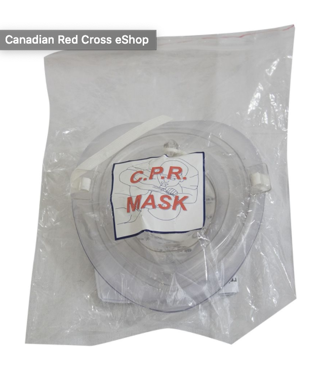 Canadian Red Cross CPR mask with O2 inlet