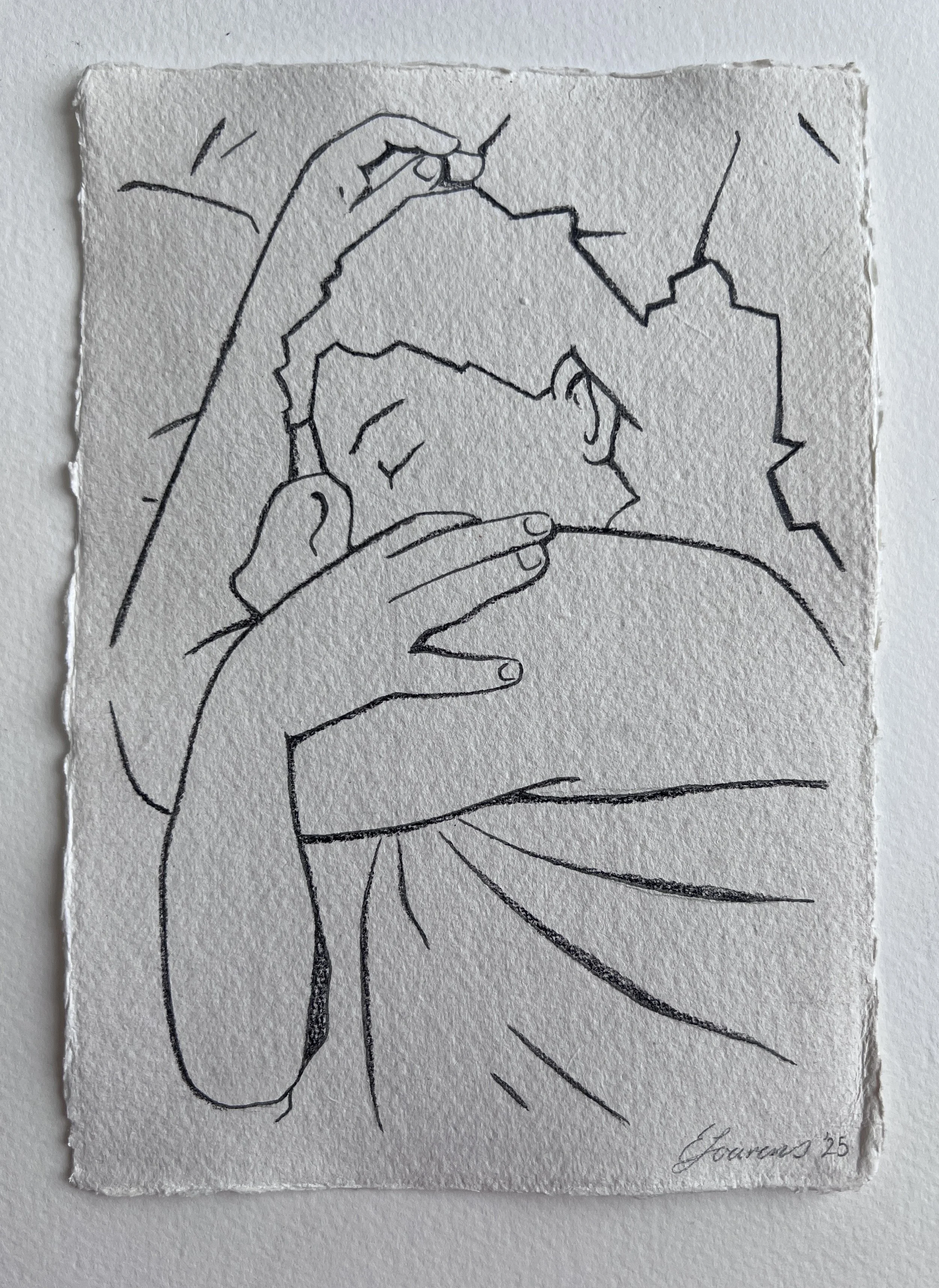 B&W Pencil Drawing - Held