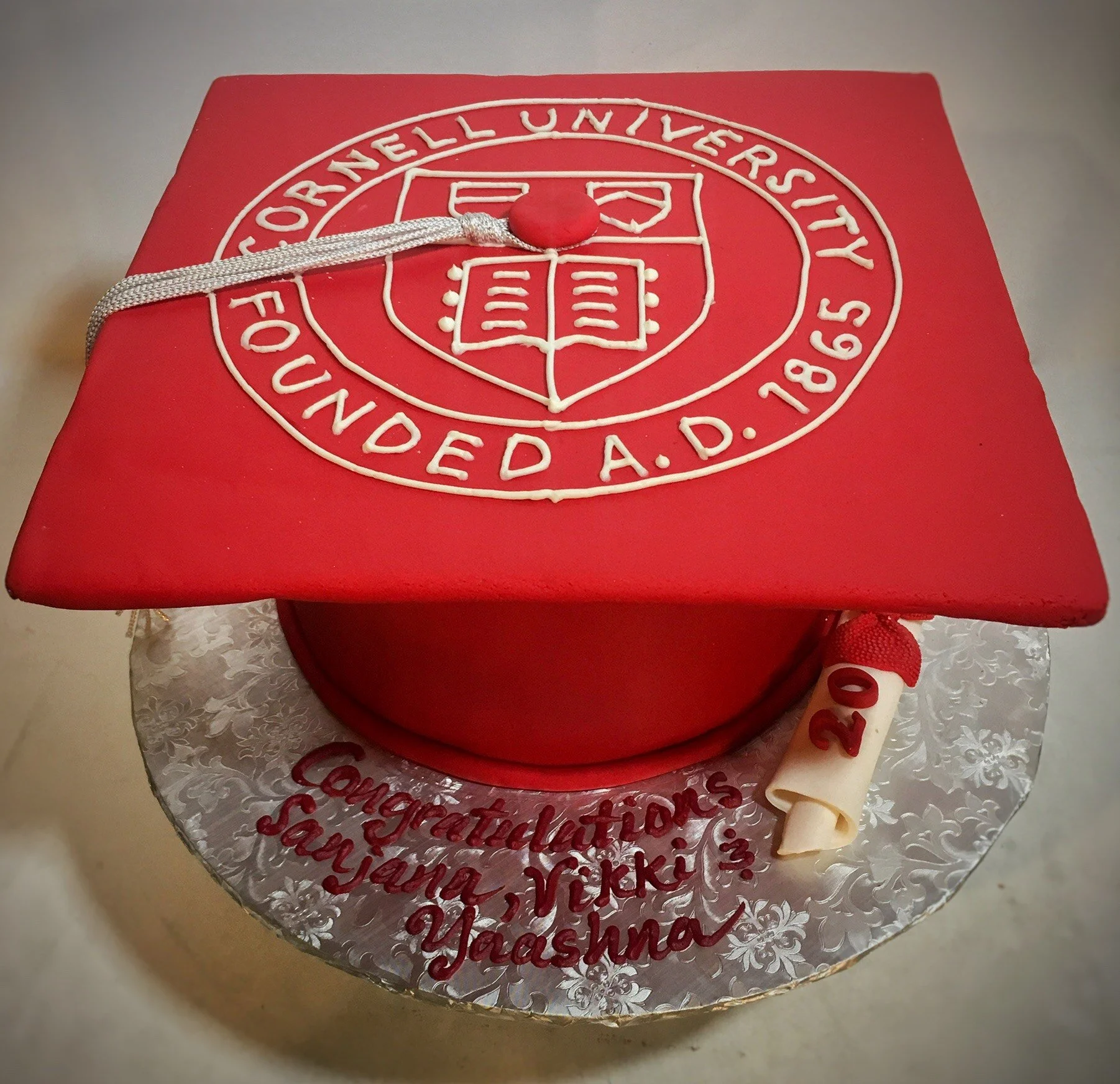 Cornell Graduation Cap Cake