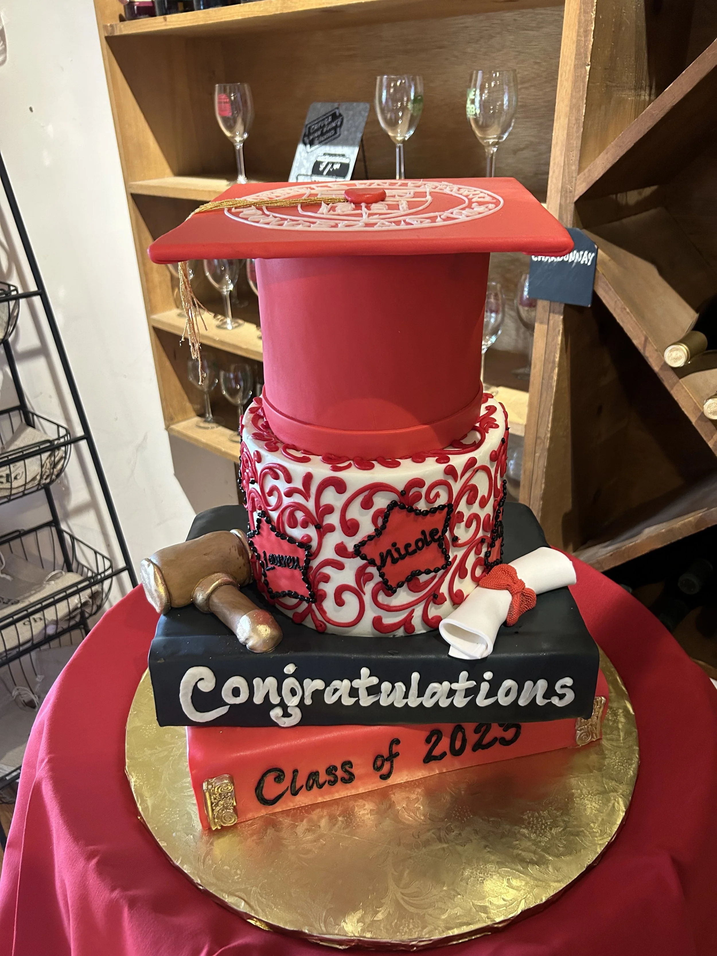 Cornell Grad Cap and Books Cake
