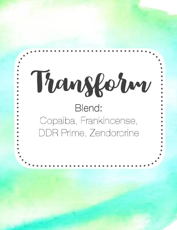 Transform Roller Bottle Blend 10ml Label FREE DOWNLOAD