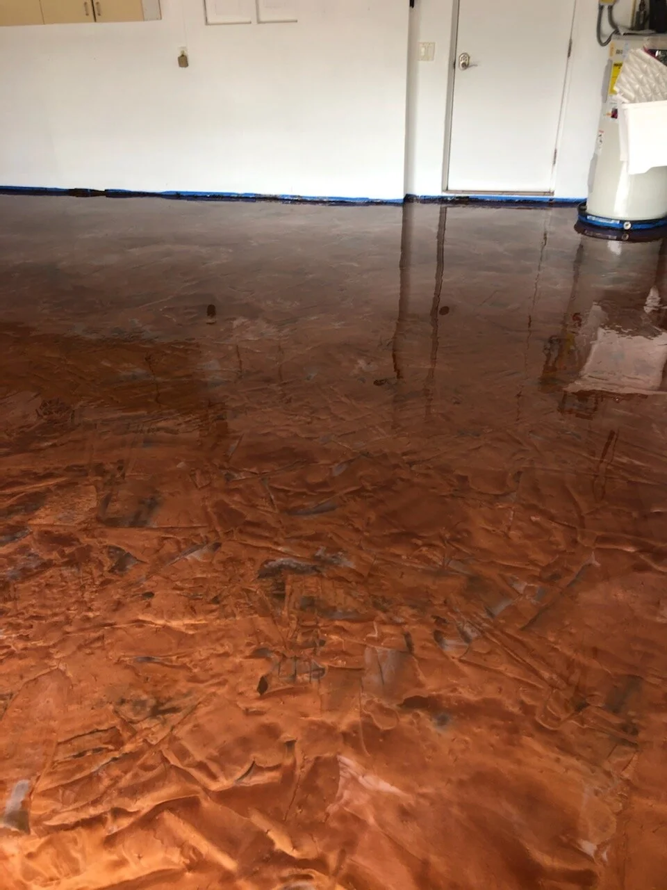  Polished concrete, metallic epoxy garage floor - concrete polishing with diamond pad creates luster and sheen 