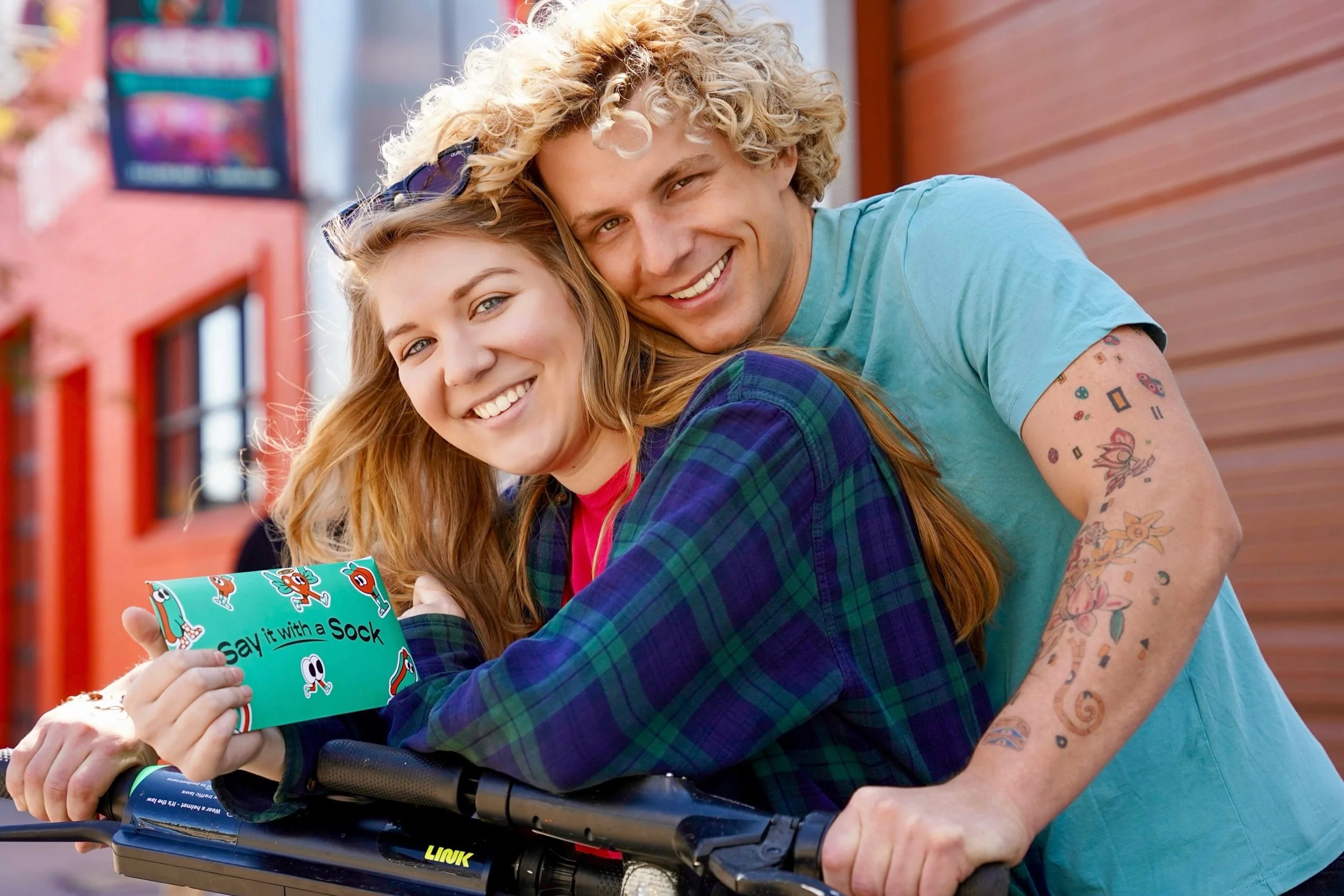 Lifestyle Brand Photography Young Couple on e bike DTLA 