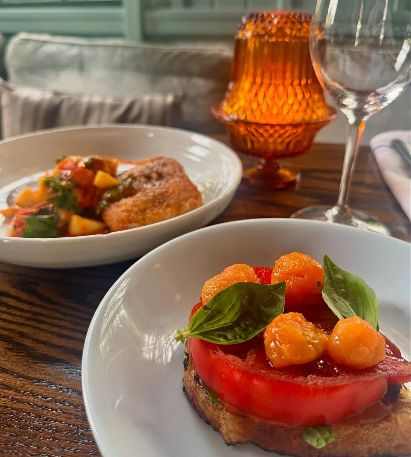 A toast to the freakin weekend!  A tomato toast, to be precise!  A triumphant return of a perennial favorite featuring island tomatoes, tomato jam, herbs &amp; evoo!  This &amp; so many more changes afoot in the coming week! (including this spiced Ma