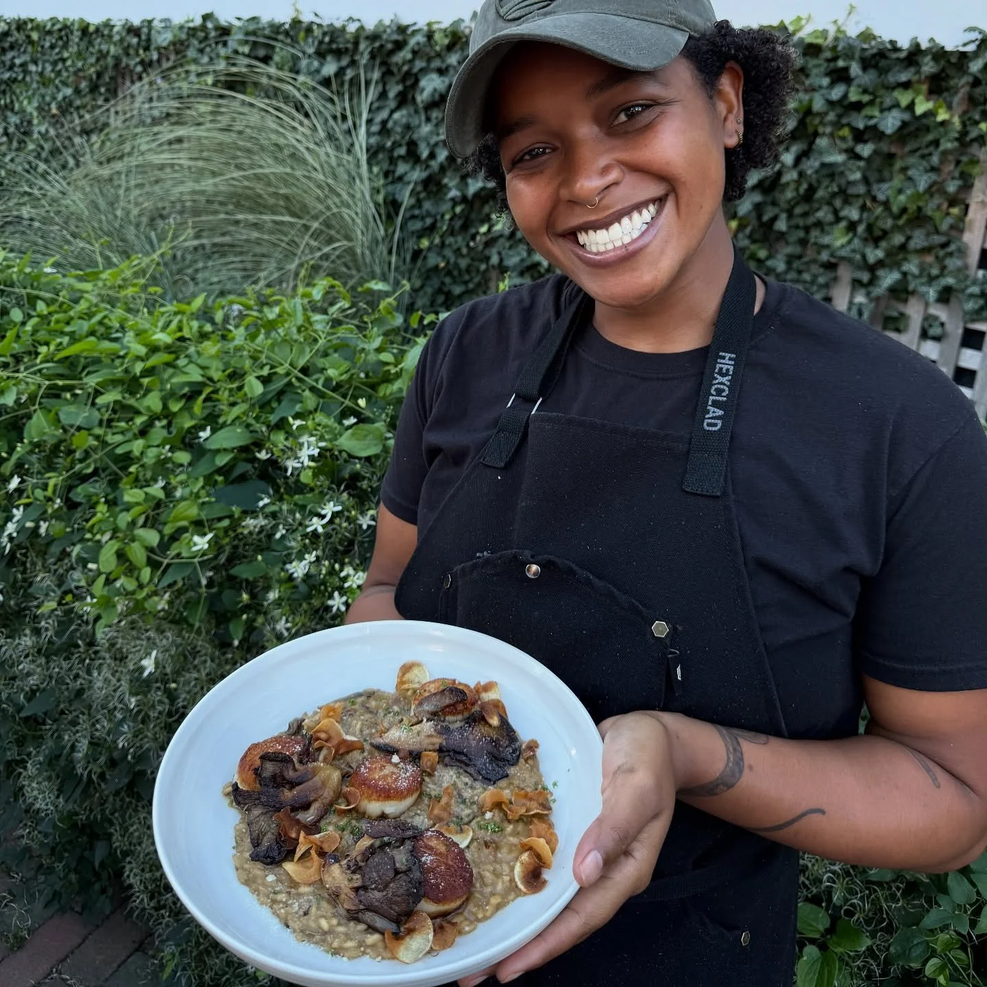 A risotto that&rsquo;s real FUN-gi at the table! Sea scallops, oyster, maitake &amp; porcini, parsnip, black garlic, parm and herbs! Cozy up by the fire that isn&rsquo;t on and let the risotto turn up the heat! See you and your friends at 5:30pm. 🍄&